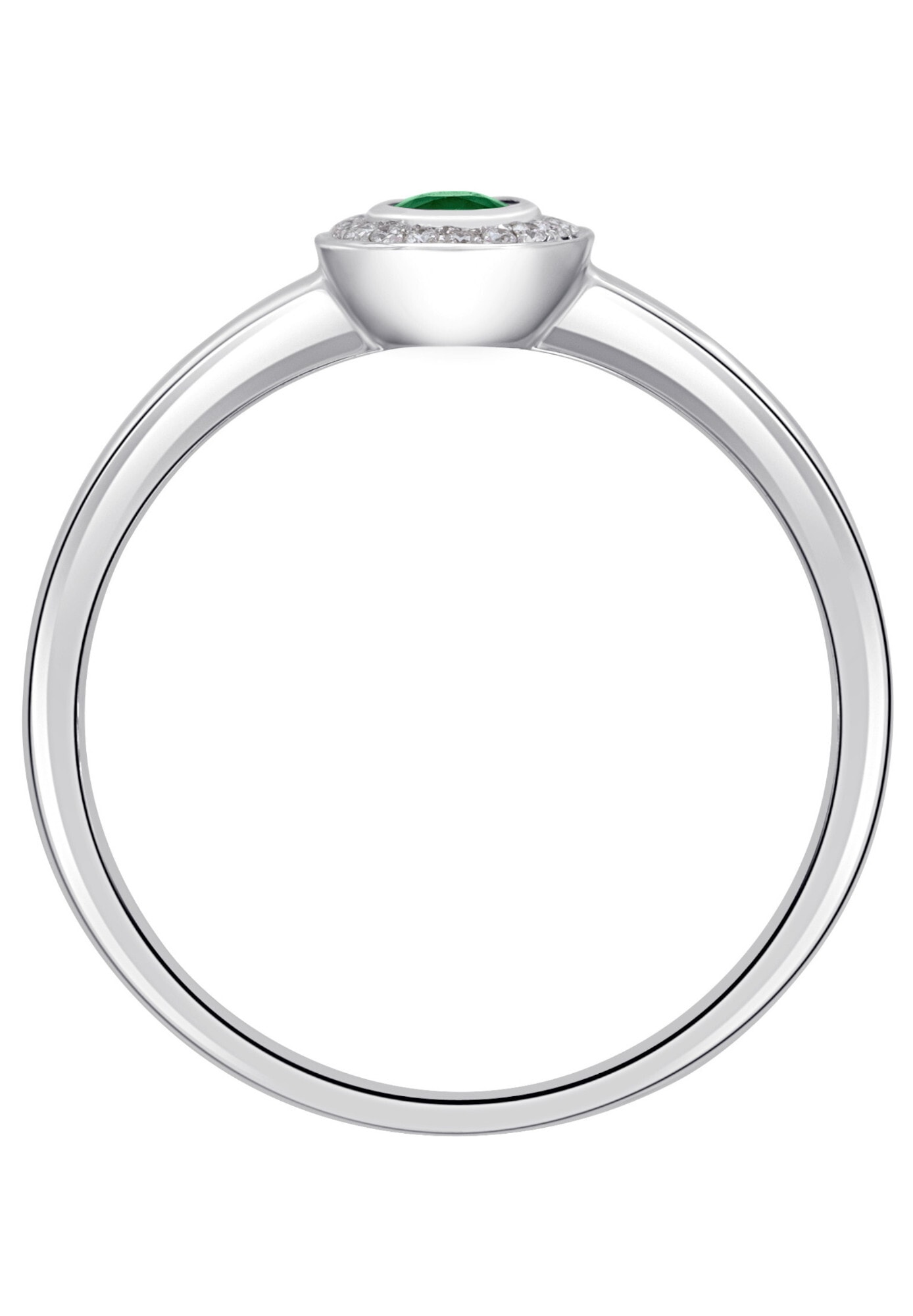 ONE ELEMENT Diamantring »0,05 ct Diamant Brillant Smaragd Ring aus 585 Weißgold«