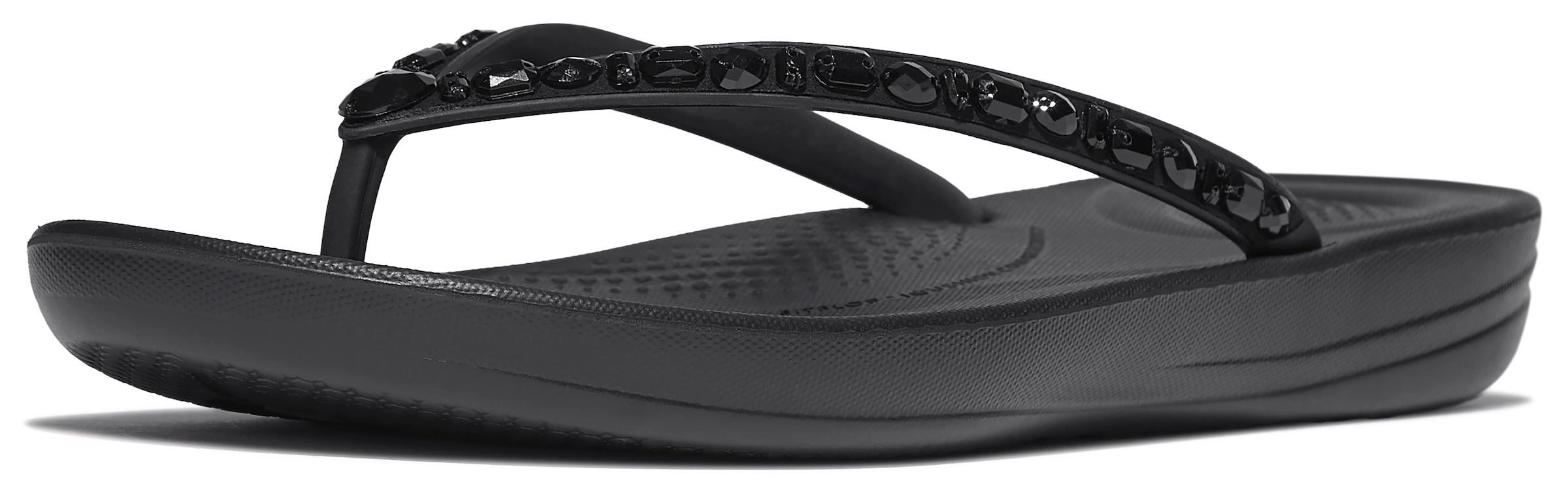 Fitflop Zehentrenner »iQUSHION MULTI-CRYSTAL«, Sandale, Flats, Pool Slides mit Schmucksteinen verziert