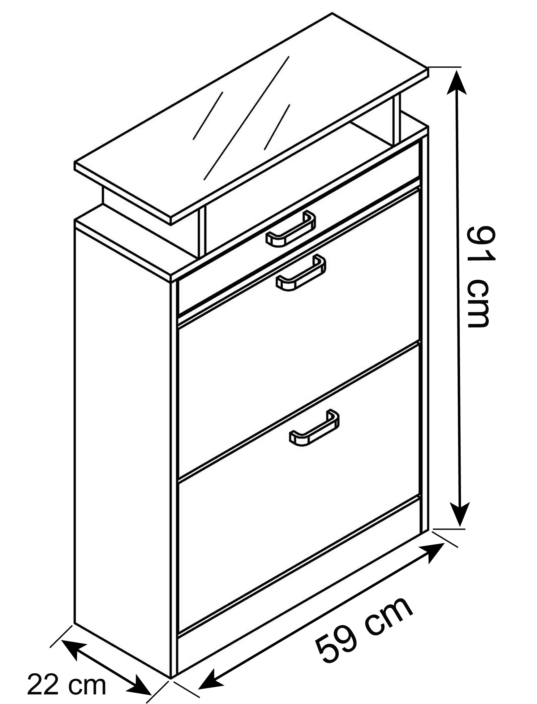 VCM Schuhschrank »Holz Schuhschrank Schuhkipper Klappen Sipos M«, (1 St.)