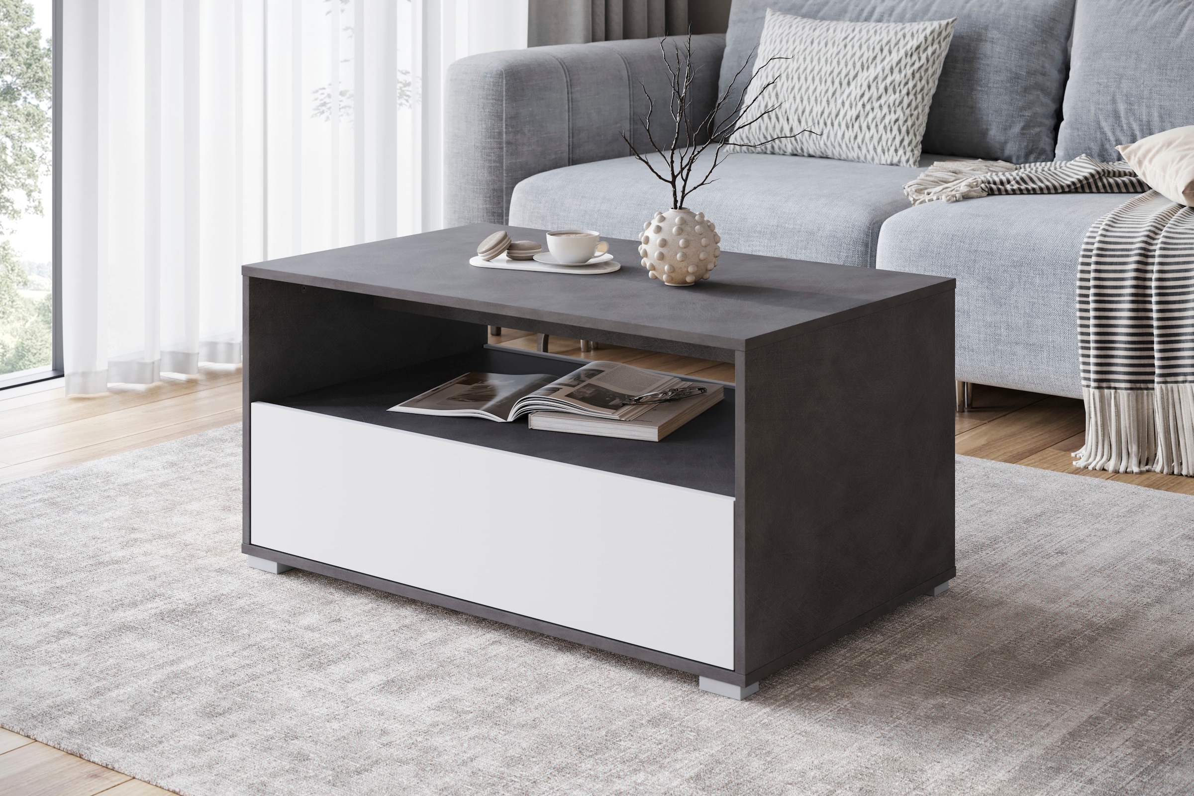 Home affaire Couchtisch »Kenia« 1 Stk. tlg. Rechteckiger Kaffeetisch, 90x55 cm, mit offenem und geschlossenem Fach