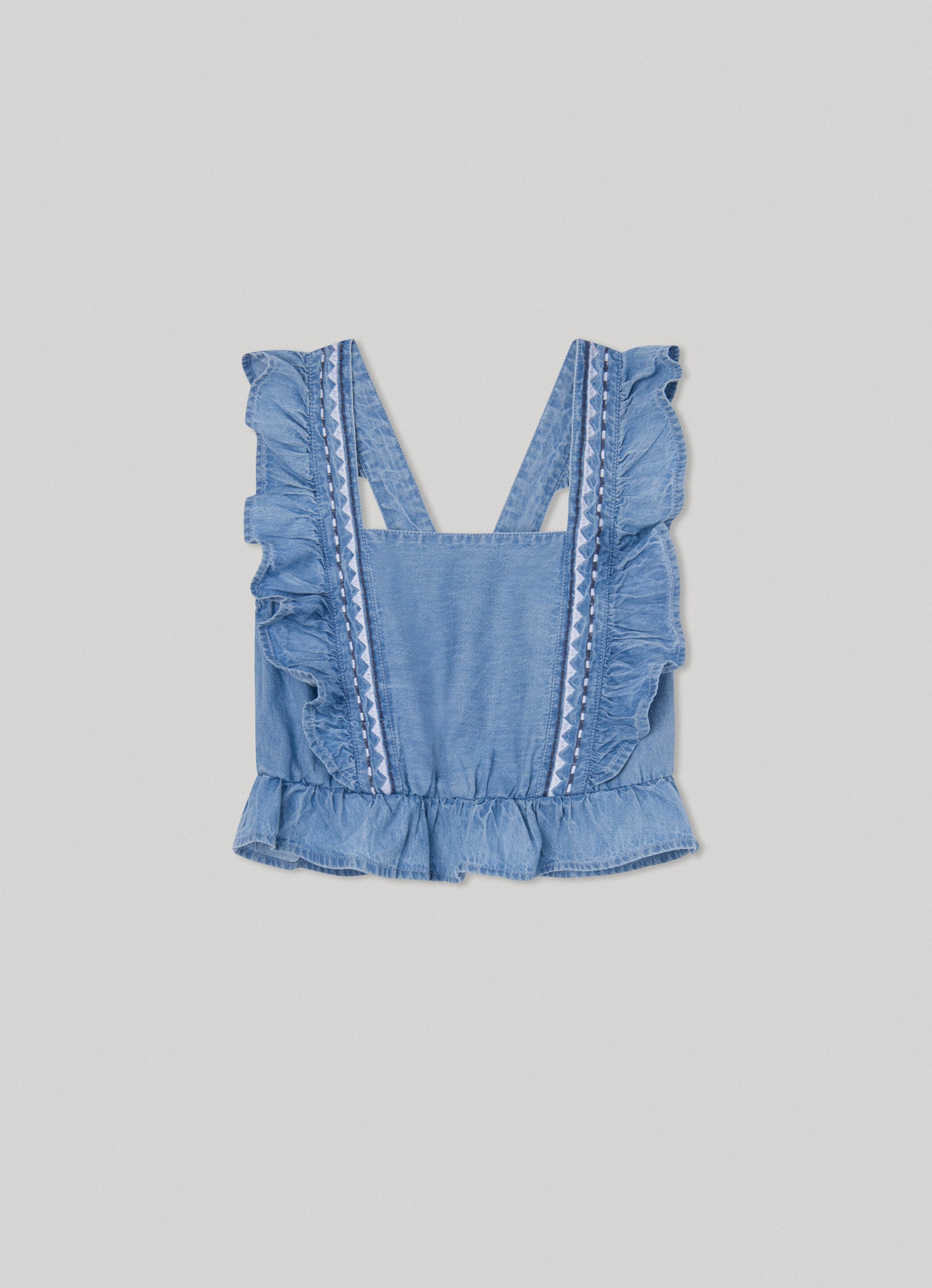 Pepe Jeans Rüschenbluse »QUELA«, mit Rüschen am Träger und Saum