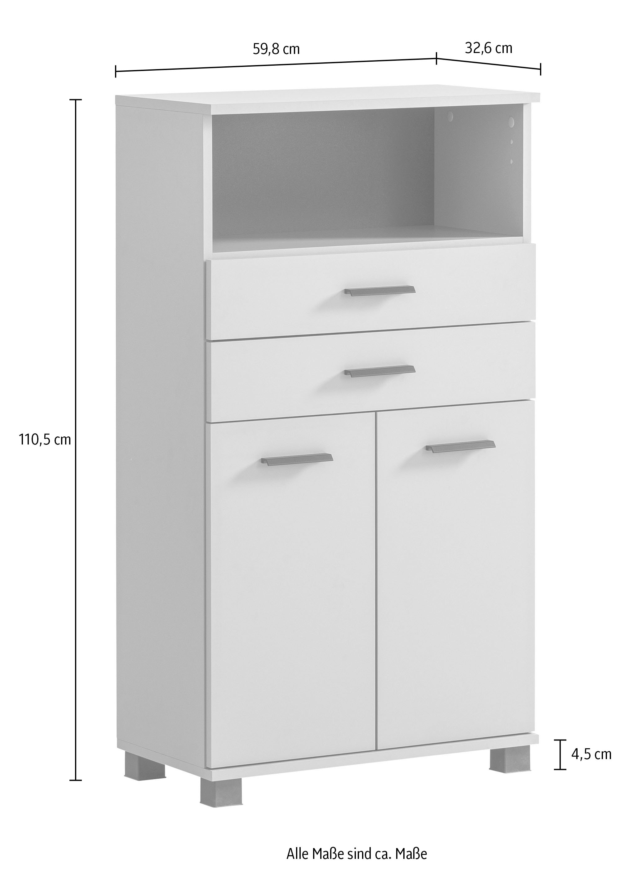 welltime Midischrank »Palermo, Breite 60 cm made in Germany«, Metallbeschläge