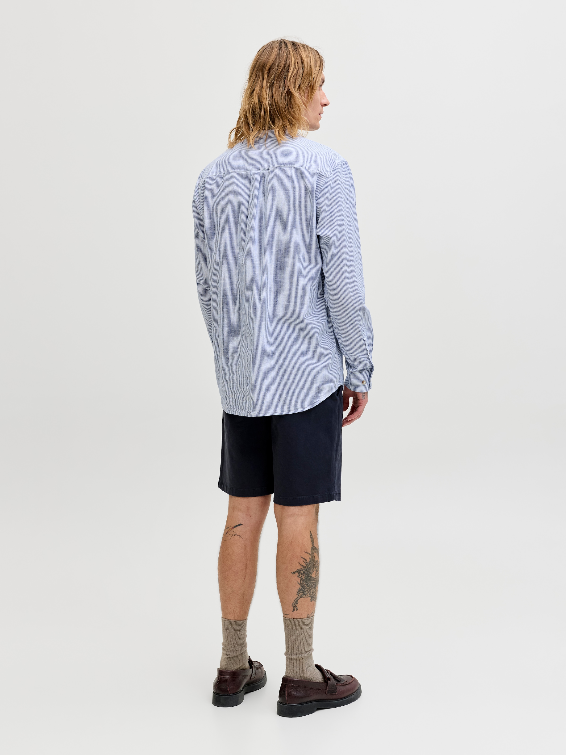 Jack & Jones Langarmhemd »JJESUMMER LINEN BLEND BAND SHIRT L/S SN« Baumwollmischung, regular fit