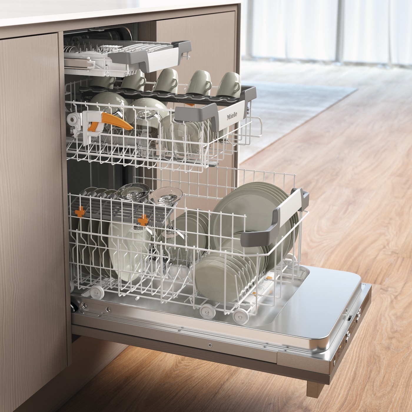 Miele vollintegrierbarer Geschirrspüler G 5790 »SCVi SL«, 9 Maßgedecke, CleanSteel