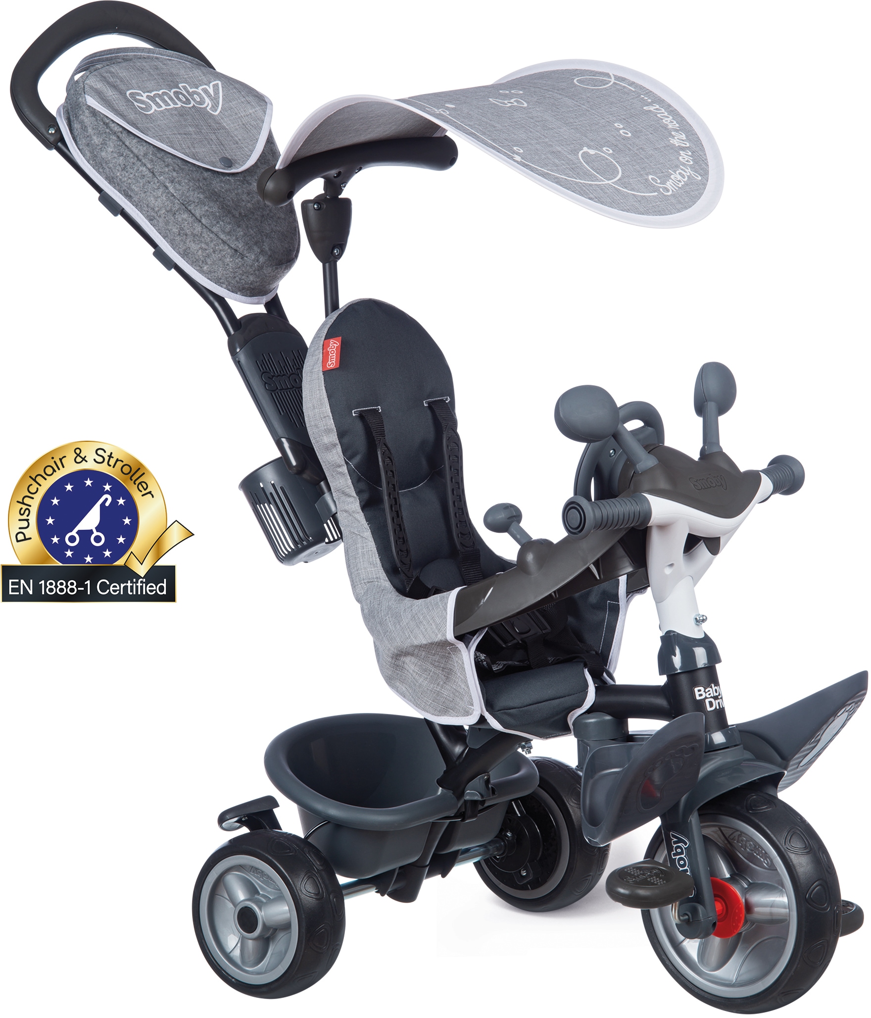 Smoby Dreirad »Baby Driver Plus, Grau«, Made in Europe