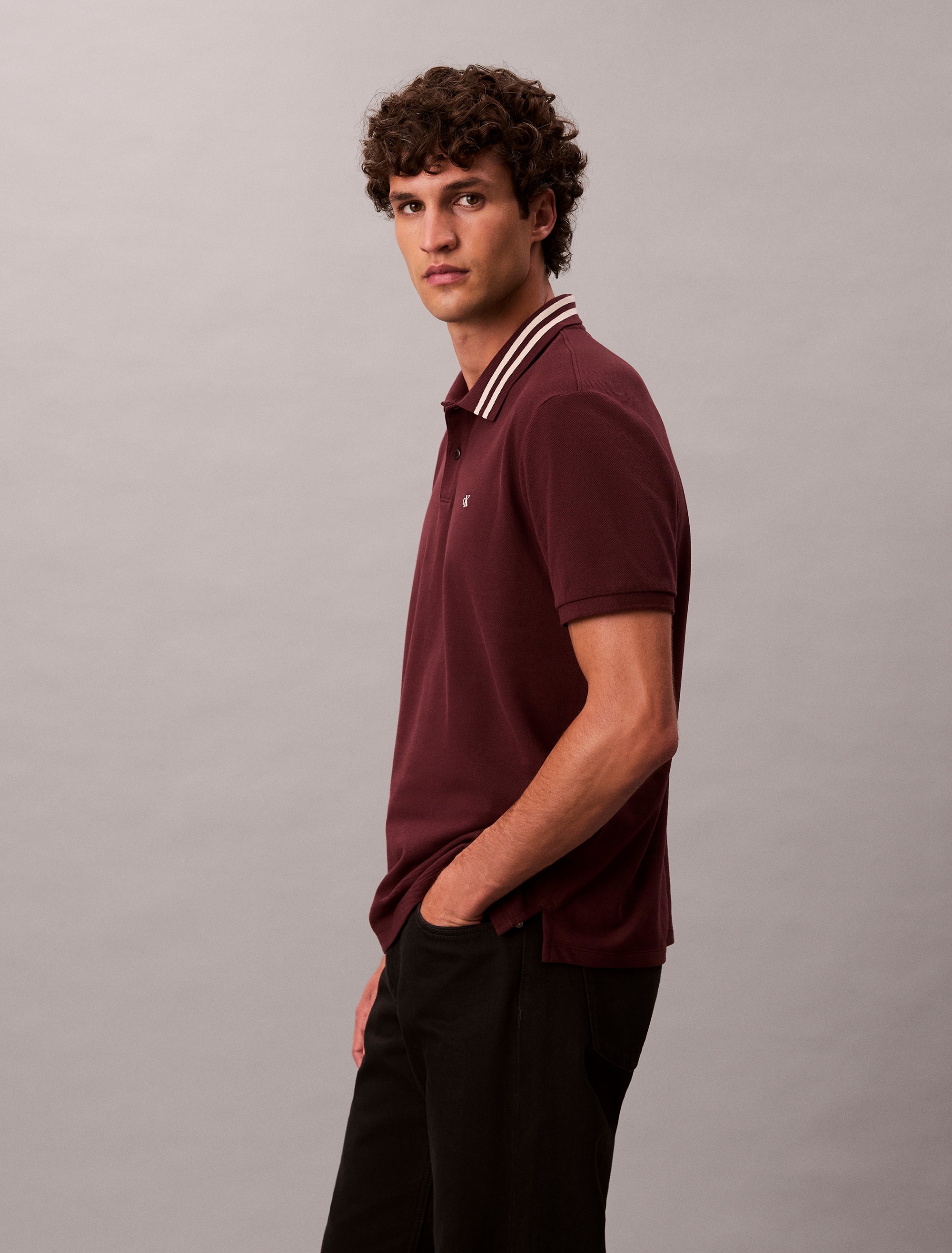 Calvin Klein Jeans Poloshirt »SS CSL PQ CLSSC TPPD«, Mit Rundhalsausschnitt