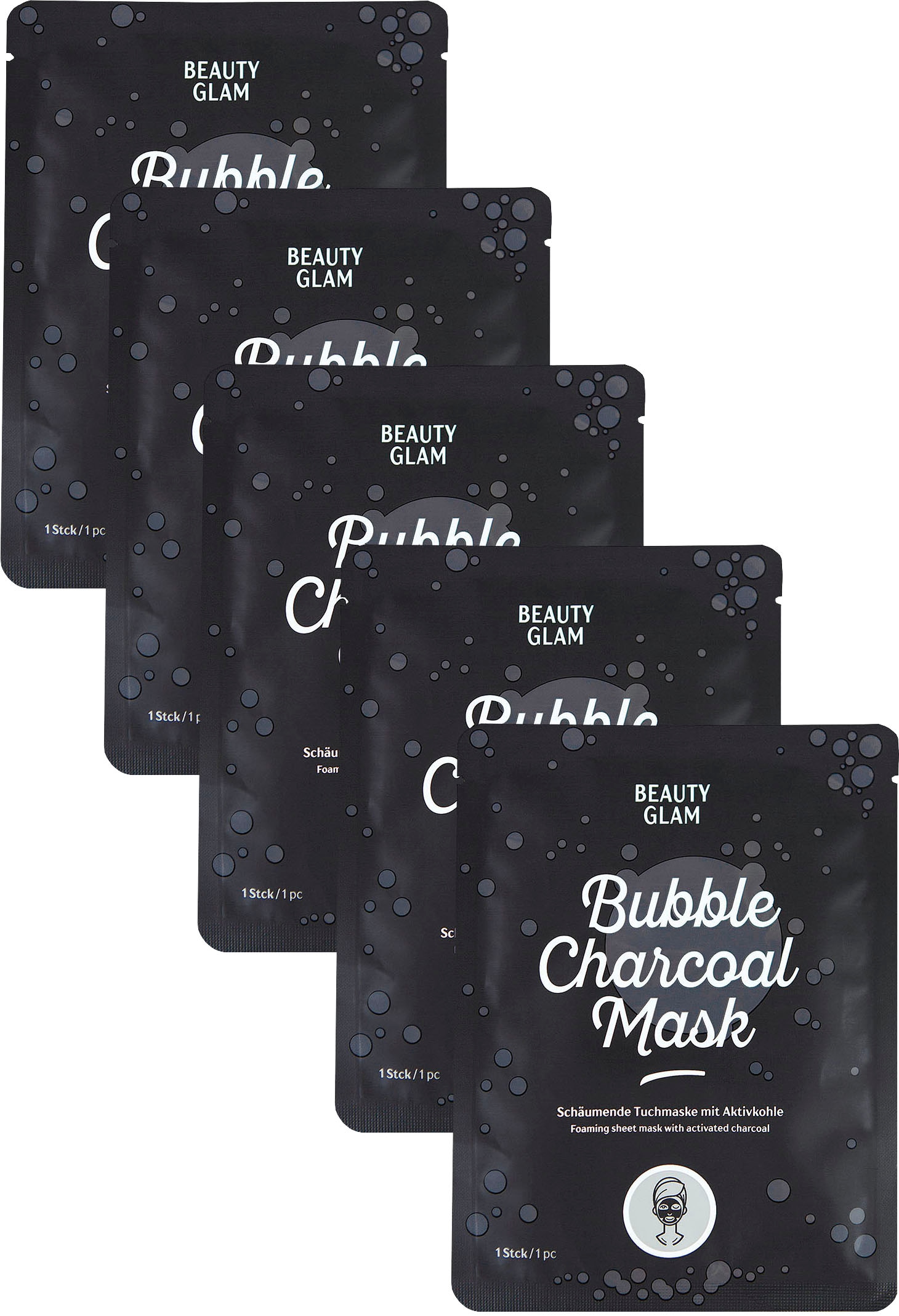 BEAUTY GLAM Gesichtsmasken-Set »Bubble Charchoal Mask«, (Set, 5 tlg.)  bestellen