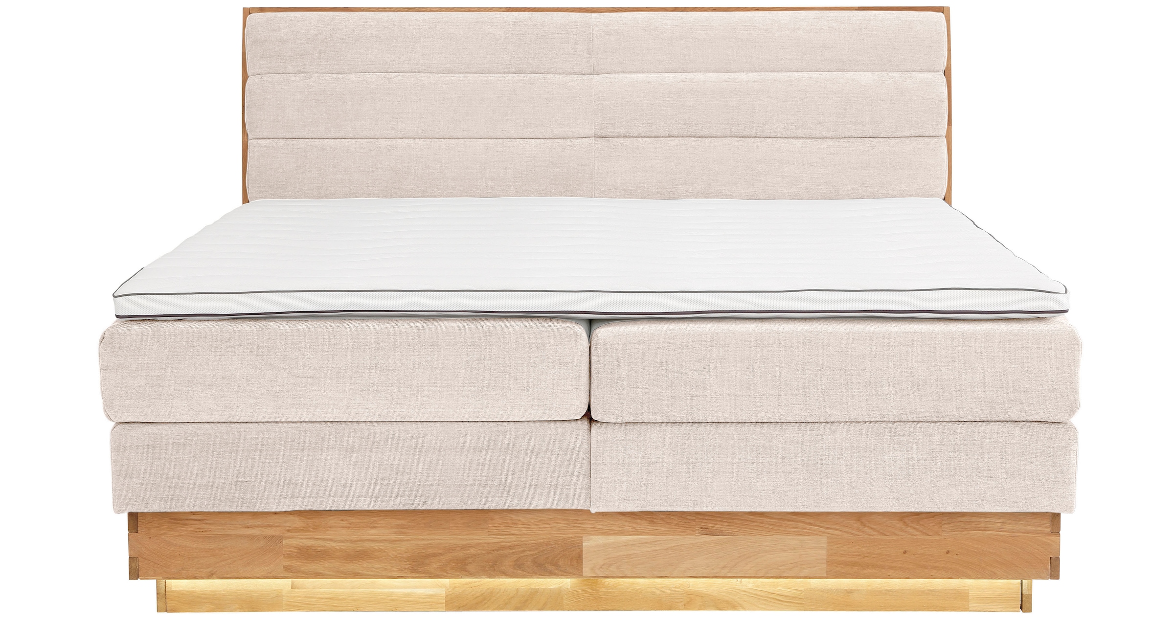 OTTO products Boxspringbett, LED-Beleuchtung, mit zertifizierten, recycelten Bezugsstoffen