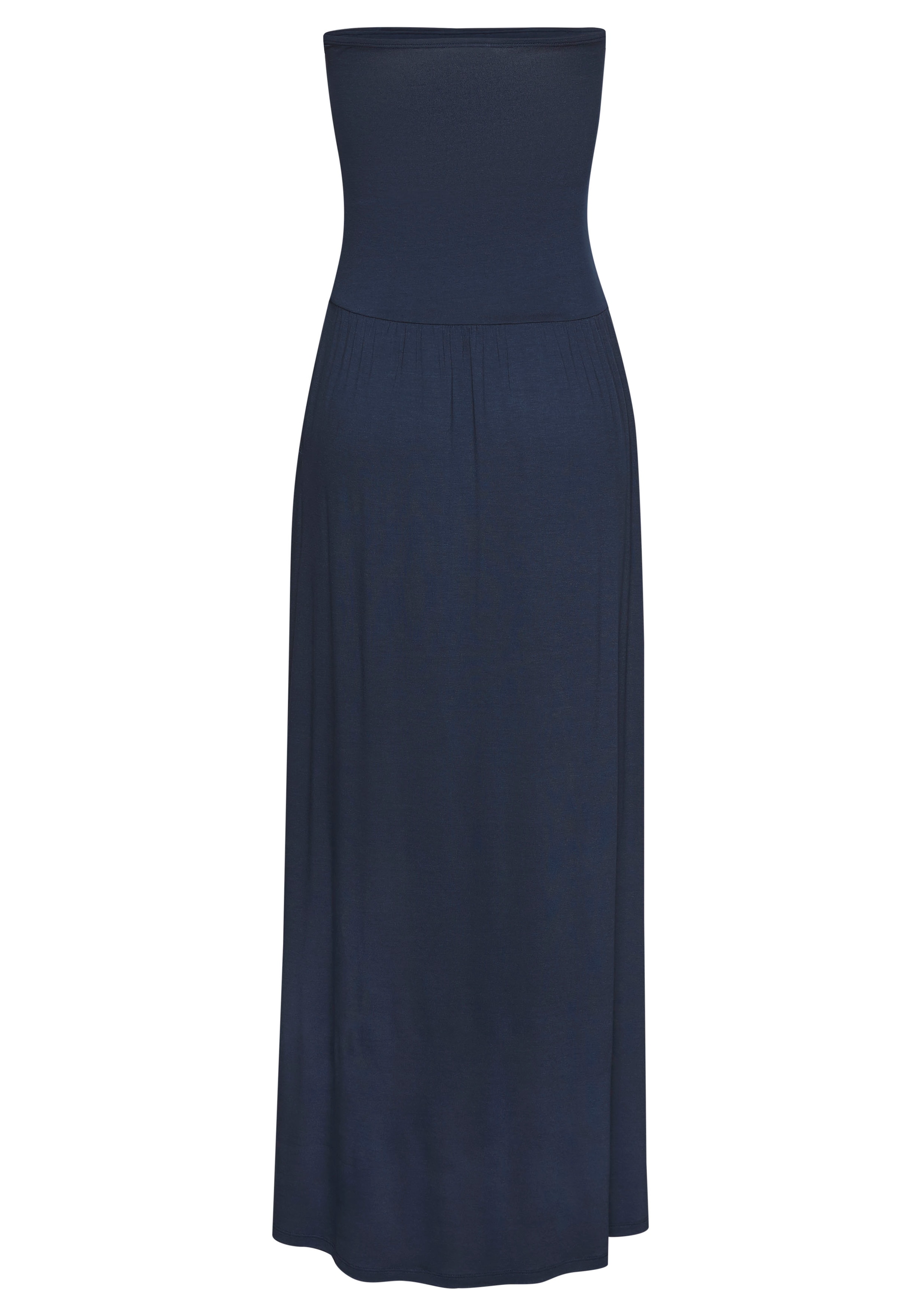 LASCANA Maxikleid, mit schmalem Oberteil und Taschen, schulterfrei, Sommerkleid, Basic