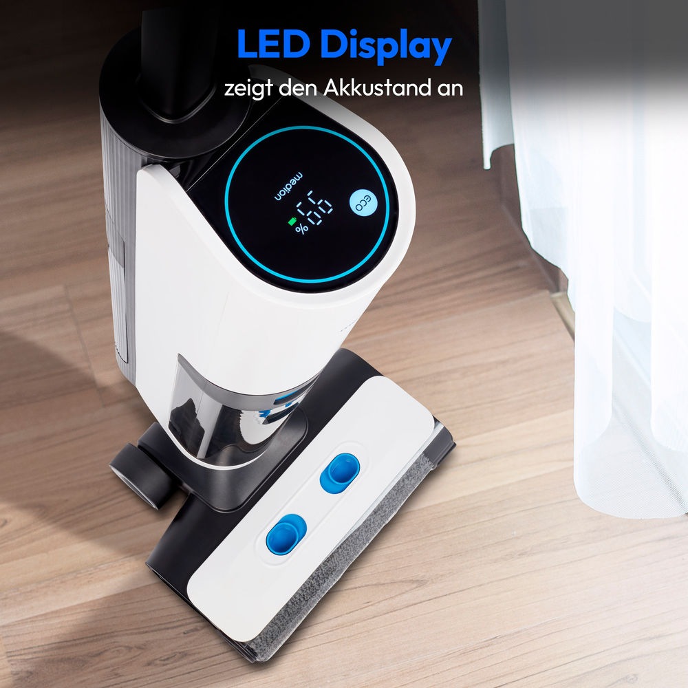Medion® Nass-Trocken-Sauger »H20 (MD 11934), Frisch und Schmutzwassertank, Selbstreinigungsfunktion«, LED-Display, bis zu 30 min Laufzeit, integriertes Zubehör
