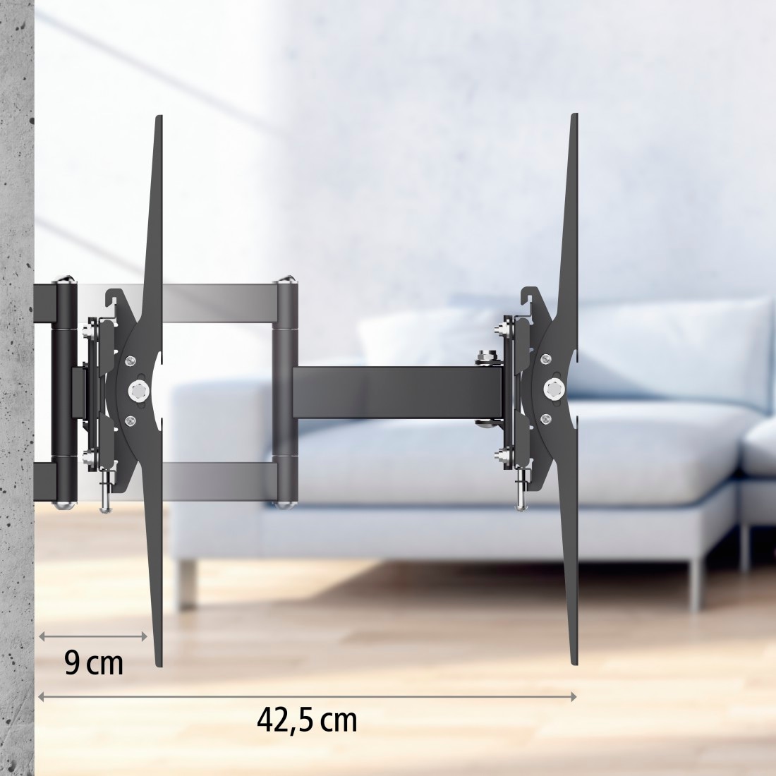 Hama TV-Wandhalterung »Wand Halterung universal für Fernseher, 32 43 50 55 65 Zoll, bis 35 kg« bis 165 cm Zoll ausziehbar, schwenkbar, neigbar, einfache Montage, TV Halter bis 65"