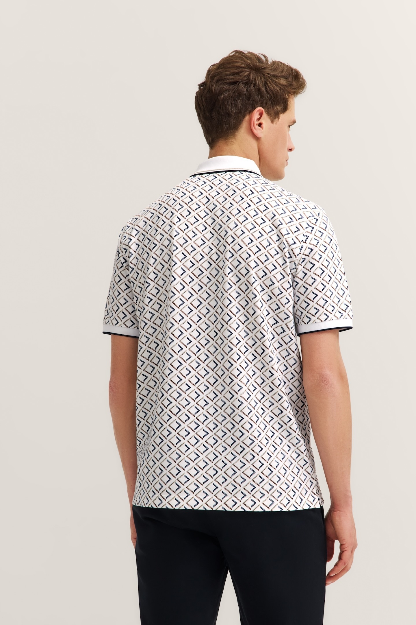 bugatti Poloshirt »Modern Fit«, mit Rauten-Muster