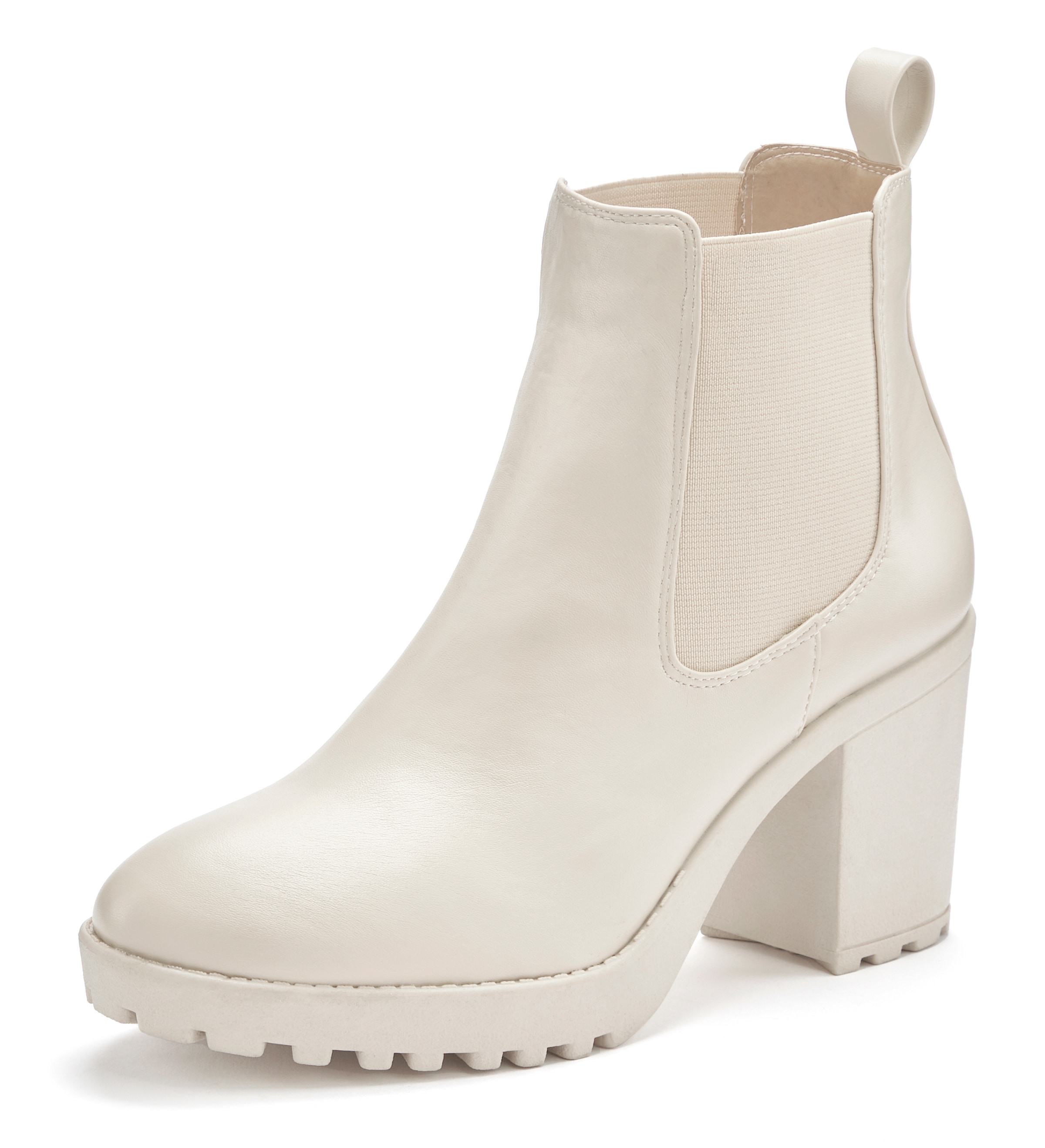 Chelseaboots, mit Blockabsatz & Stretch-Einsatz, High-Heel-Stiefelette, Ankle Boots