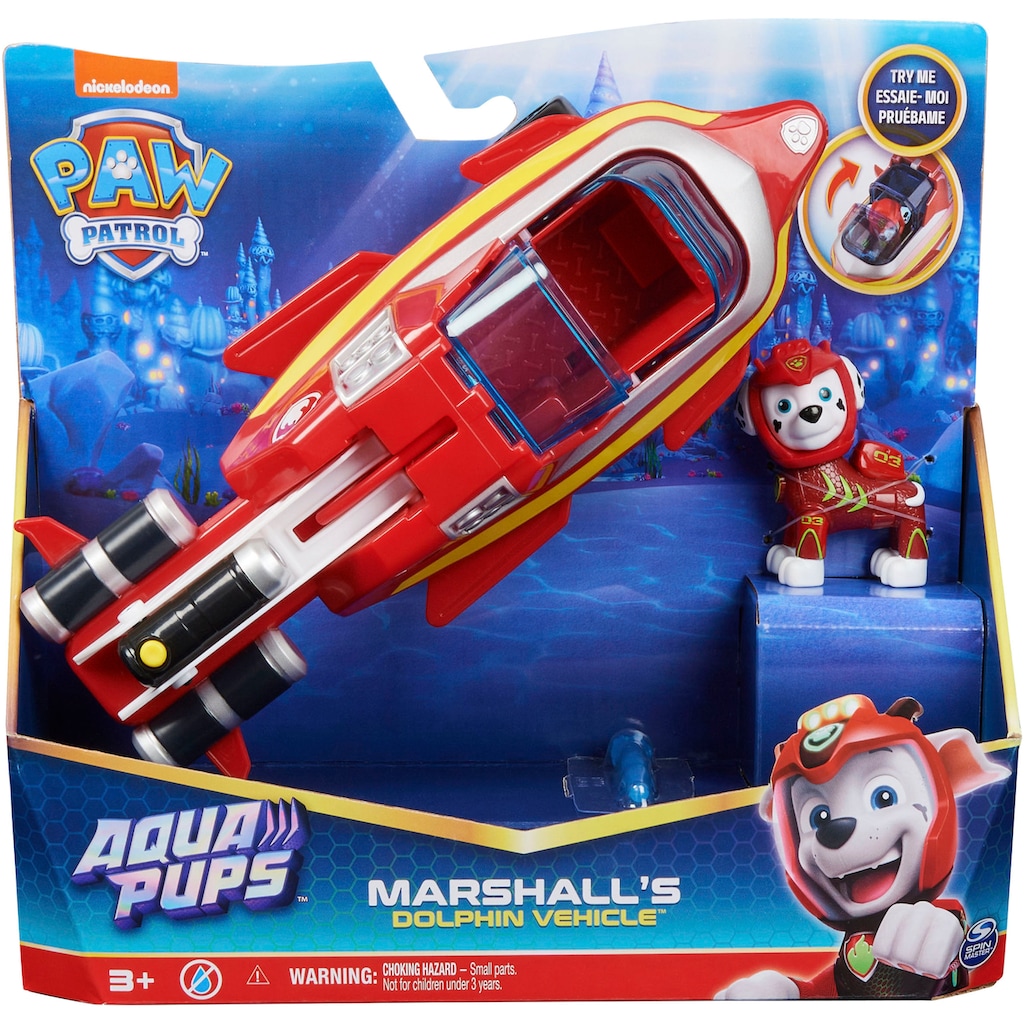 Spin Master Spielzeug-Auto »Paw Patrol - Aqua Pups - Basic Themed Vehicles Solid Marshall«, mit Funktionen