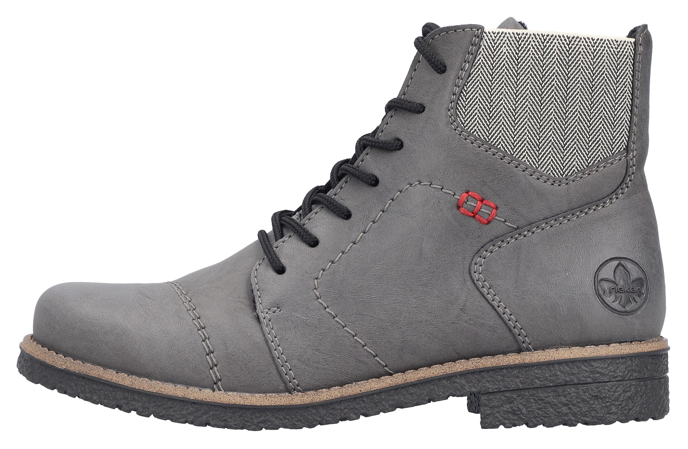 Rieker Schnürstiefelette, Schnürboots, Herbststiefelette, Blockabsatz, mit weicher Innensohle