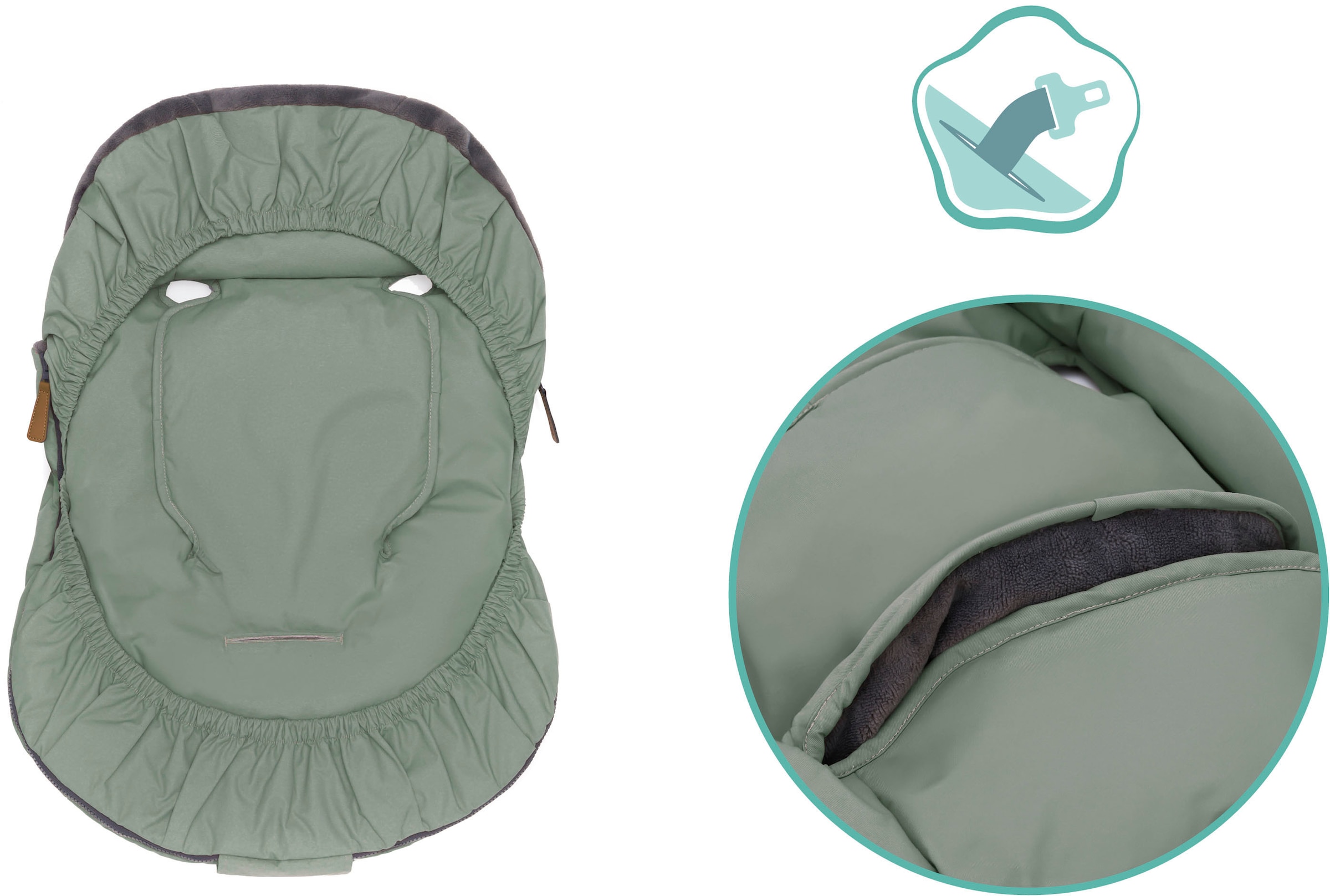 Fillikid Fußsack »Sella Elite, Winterfußsack, salbei«, für Babyschalen