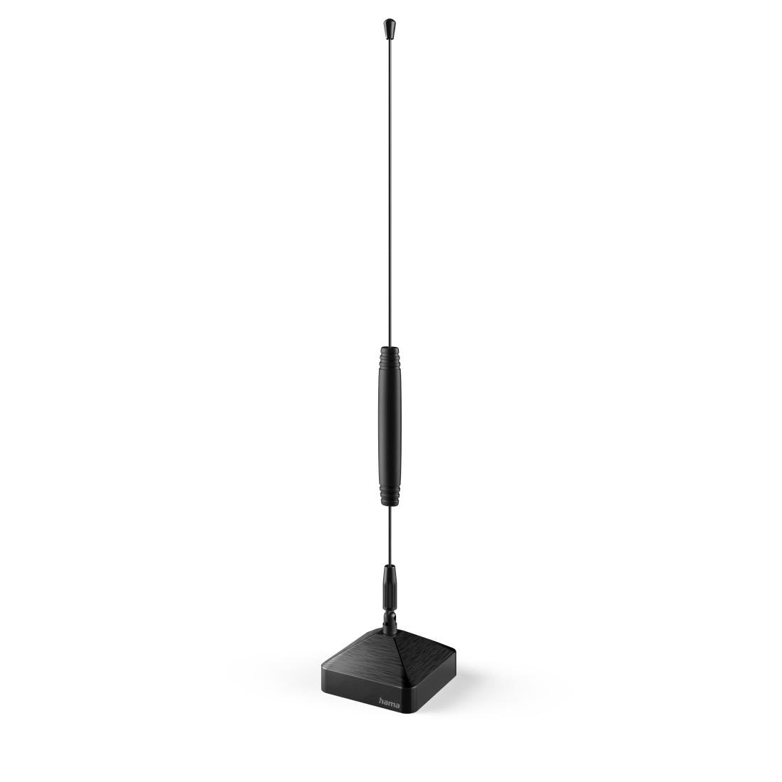 Hama Stabantenne »Passive Zimmerantenne für DAB+, DAB, DVB-T2, UKW, Farbe schwarz«, DVB-T2-DAB-DAB+-UKW für Innenbereich, schwenkbar, perfekter Empfang, TV, Radio, Koaxkabel 1,45 m, innen