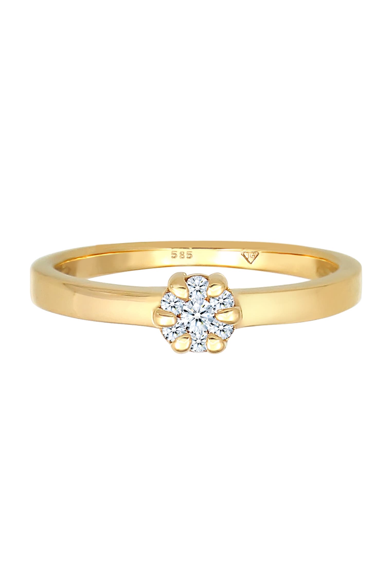Elli DIAMONDS Verlobungsring »Ring Diamant Weiß Brillantschliff (0.12 ct) 585 Gelbgold«