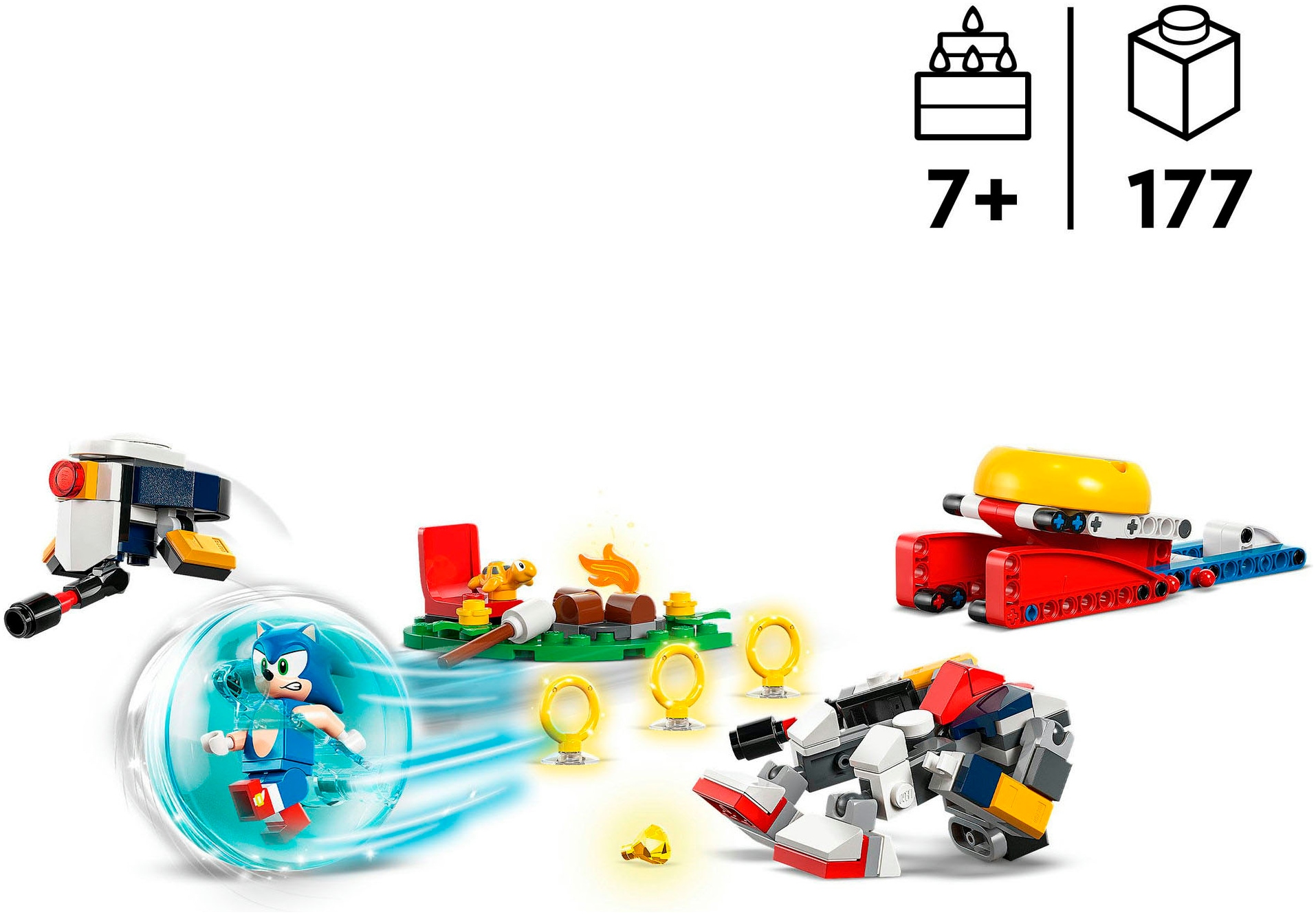 LEGO® Konstruktionsspielsteine »Sonics Showdown am Lagerfeuer (77001), LEGO Sonic« Made in Europe