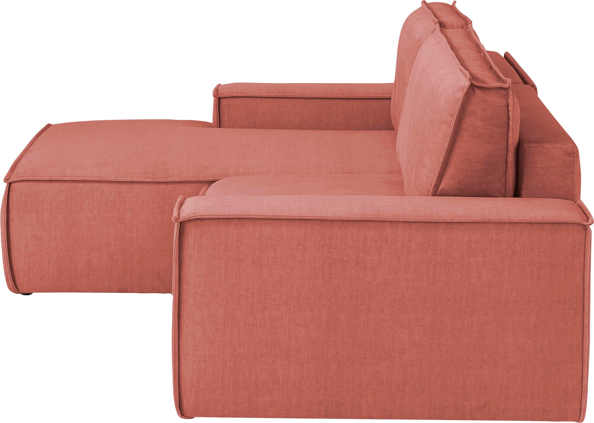 Home affaire Ecksofa SHERWOOD Schlafsofa 267 cm, L-Form, Schlaffunktion mit Bettkasten (210x136 cm), Cord, Vintage, Samtvelours