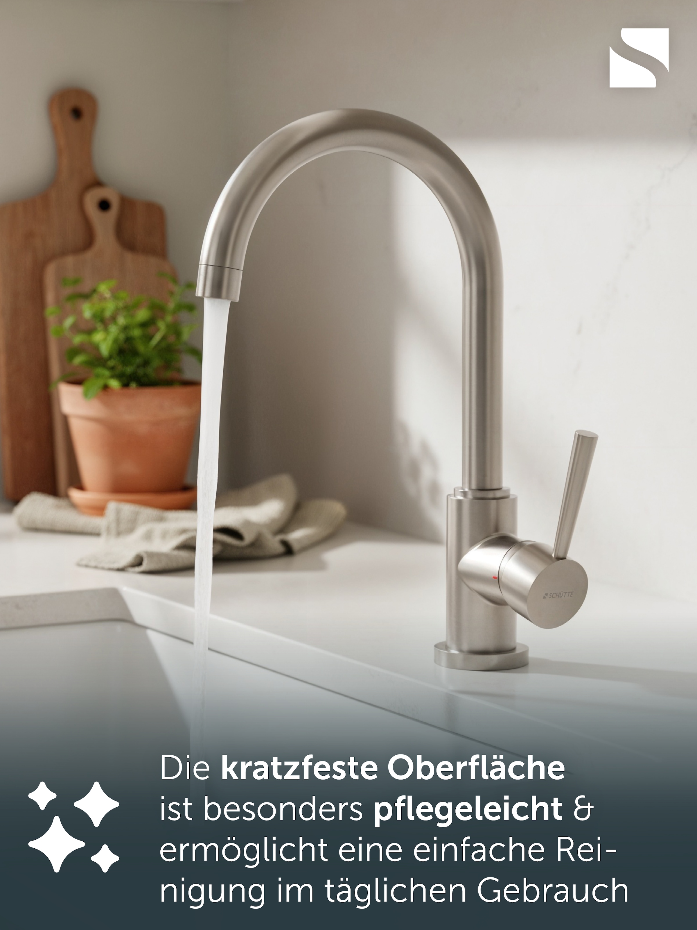 Schütte Spültischarmatur »CORNWALL« Küchenarmatur, rund, Cold-Start, 360° schwenkbar, Marken-Mischdüse