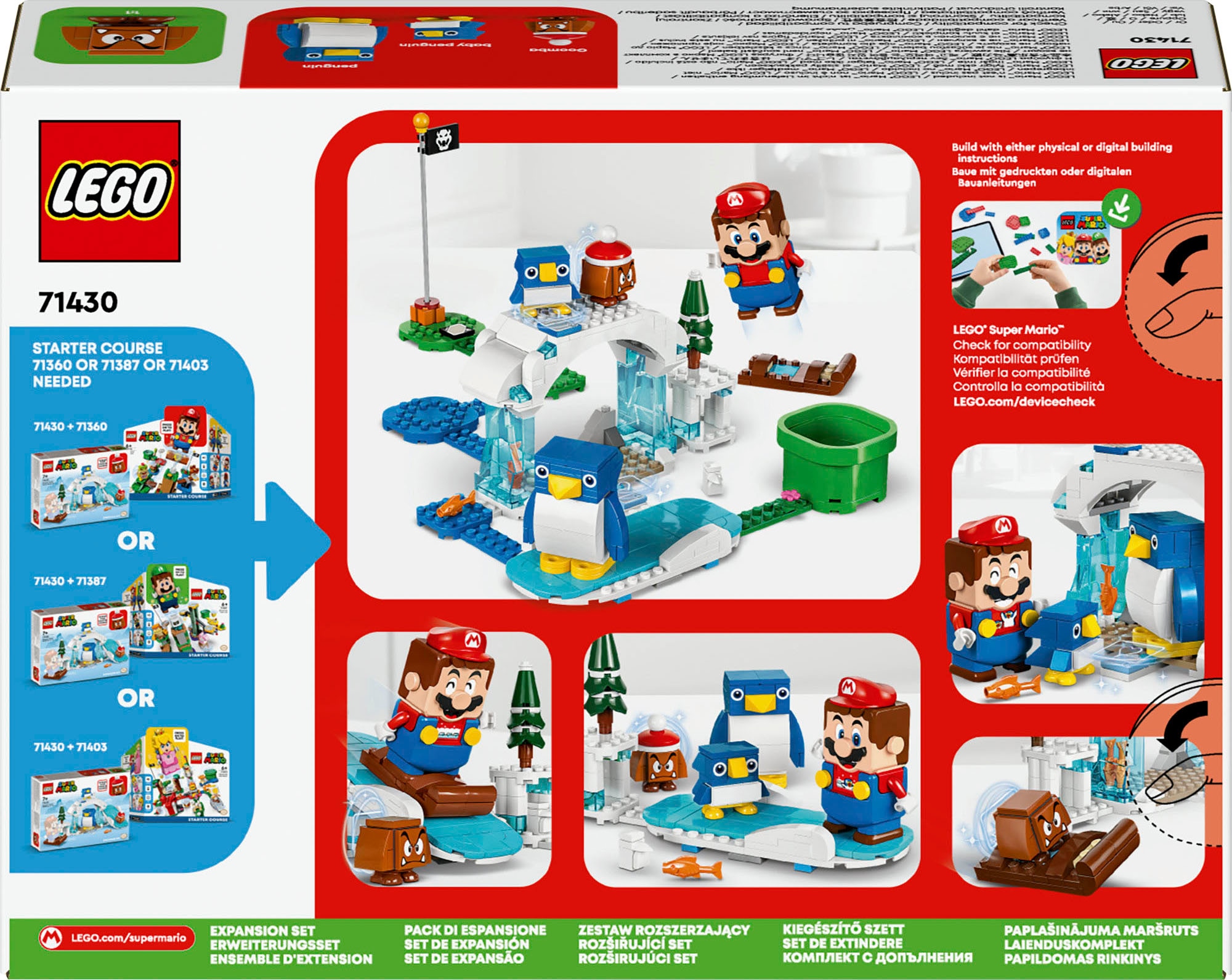 LEGO® Konstruktionsspielsteine »Schneeabenteuer mit Familie Pinguin (71430), LEGO Super Mario«, (228 St.), Erweiterungsset; Made in Europe