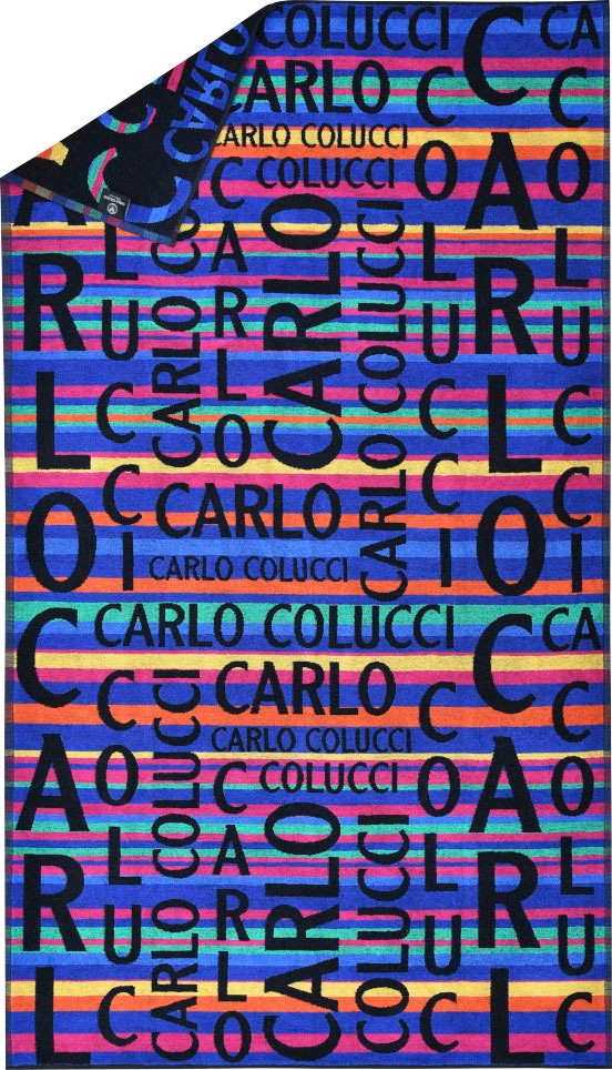 CARLO COLUCCI Strandtuch »Matteo«, (1 St.), in auffälliger Jacquard-Optik  und Carlo Colucci Schriftzügen bei