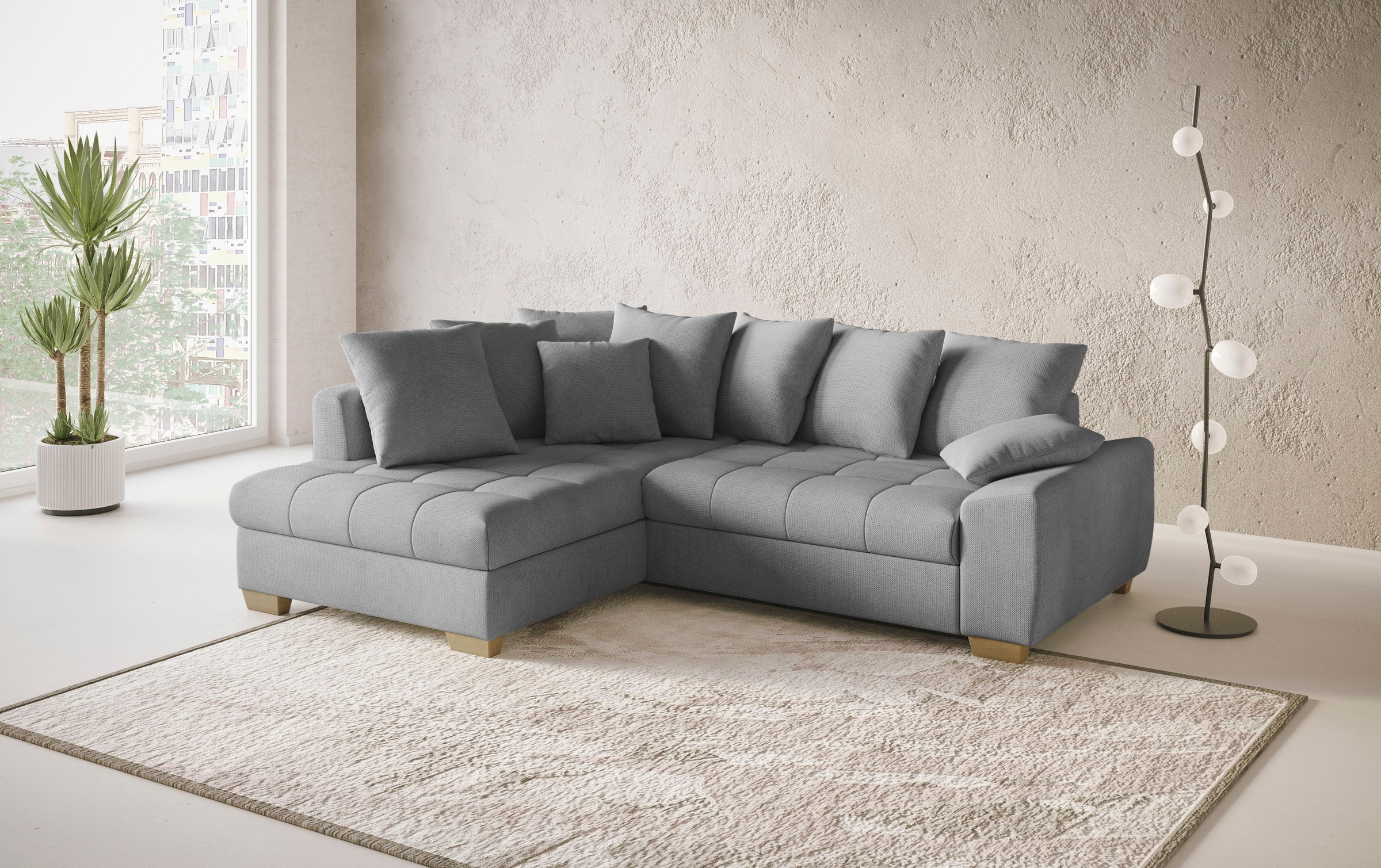 Mr. Couch Ecksofa »Nikita II, L-Form«, Wahlweise mit Kaltschaum, EasyBett, Bettkasten