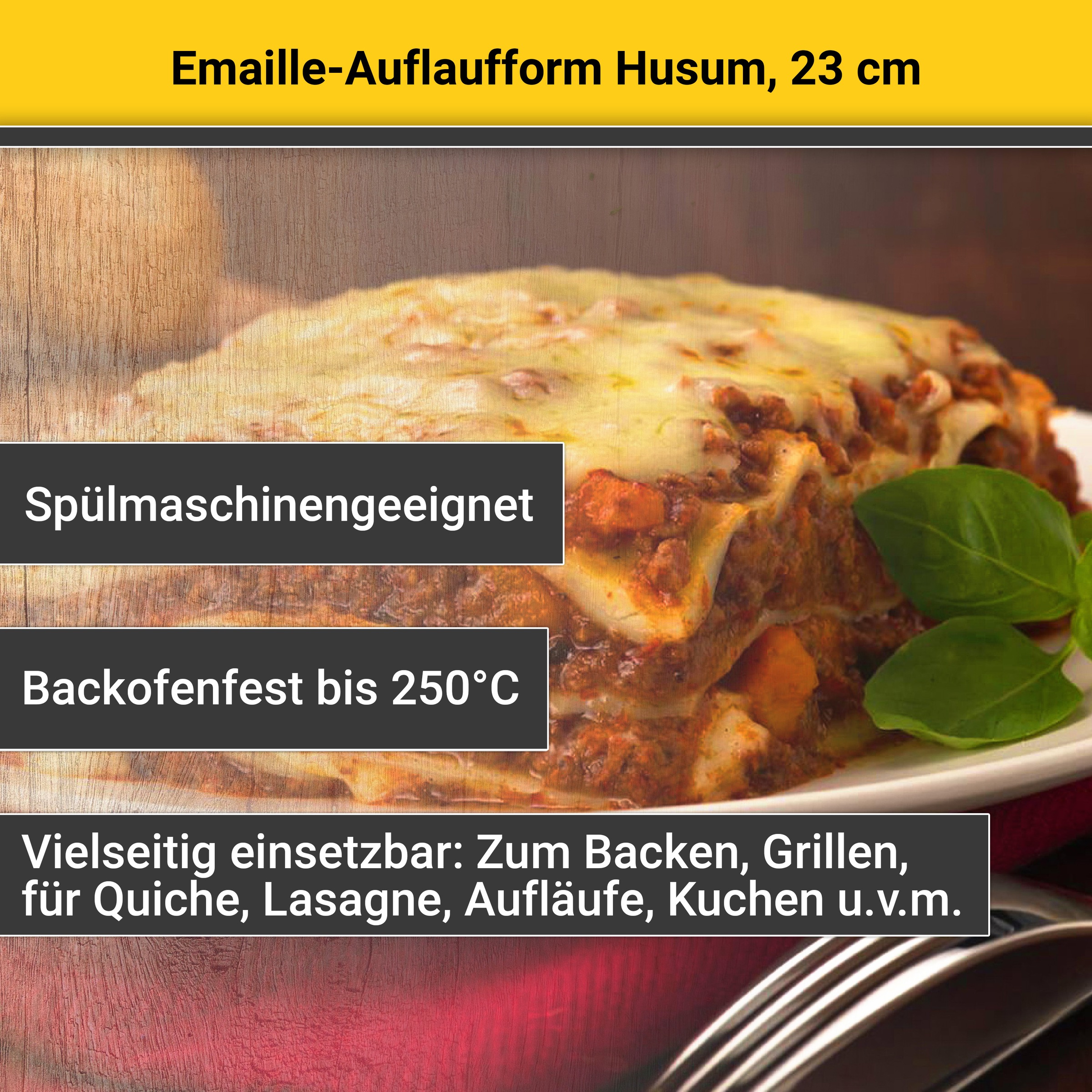 Krüger Auflaufform »Husum« Emaille 23 x 16 x 5 cm