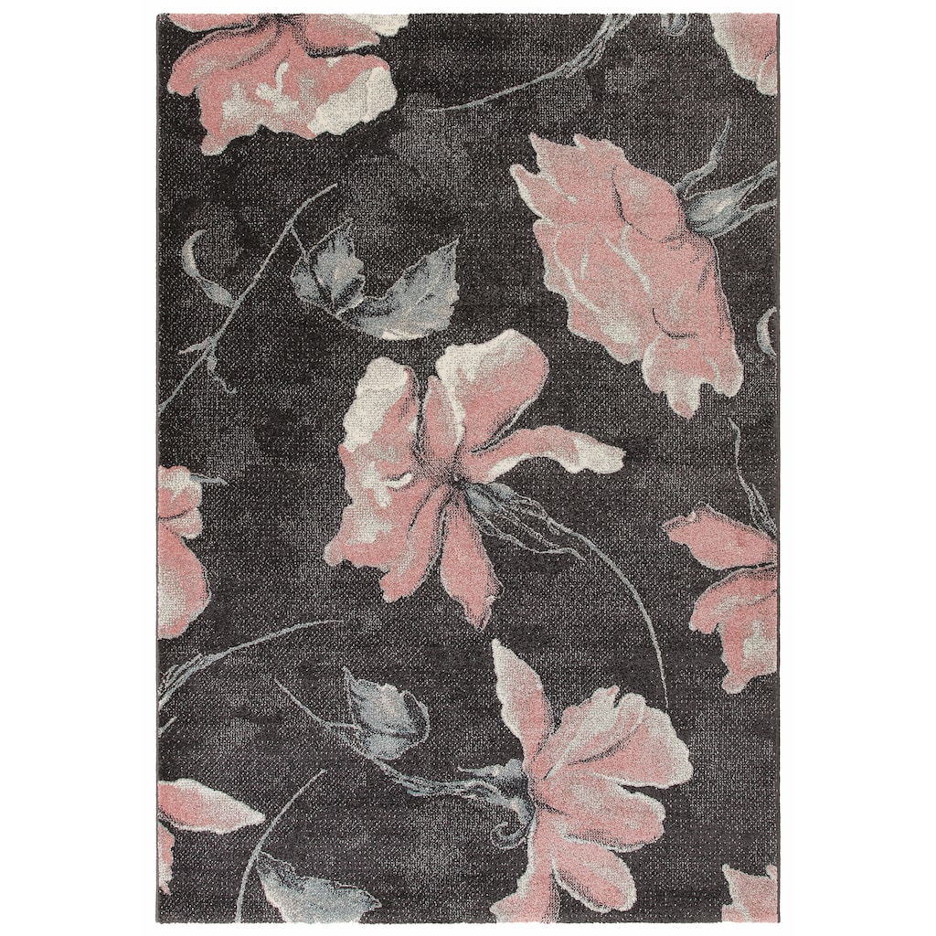 my home Teppich »Sofia«, rechteckig, 13 mm Höhe, Blumen Design, Wohnzimmer