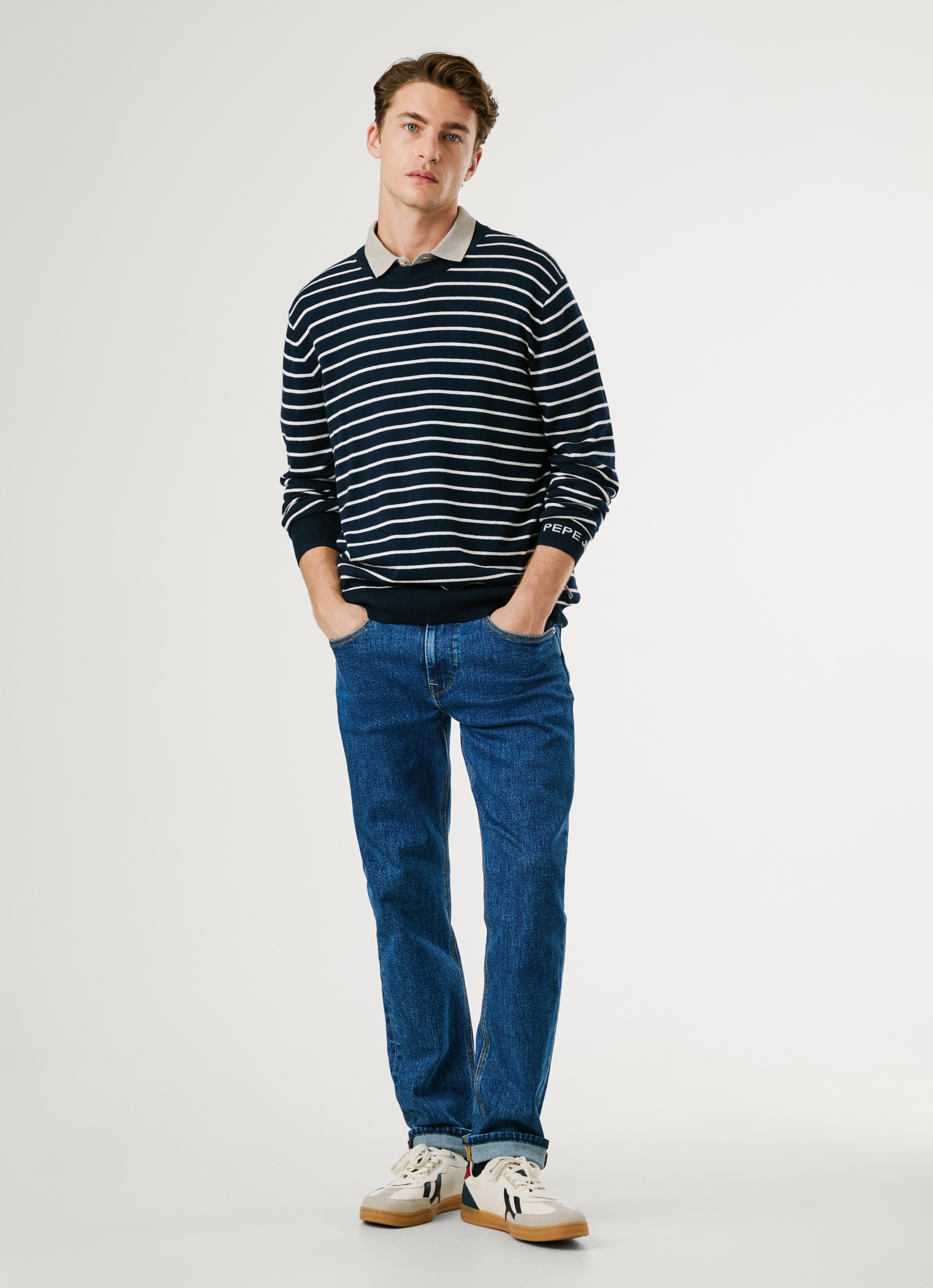 Pepe Jeans Rundhalspullover »ANDRE STRIPES«, mit Kaschmir-Anteil, gestreift