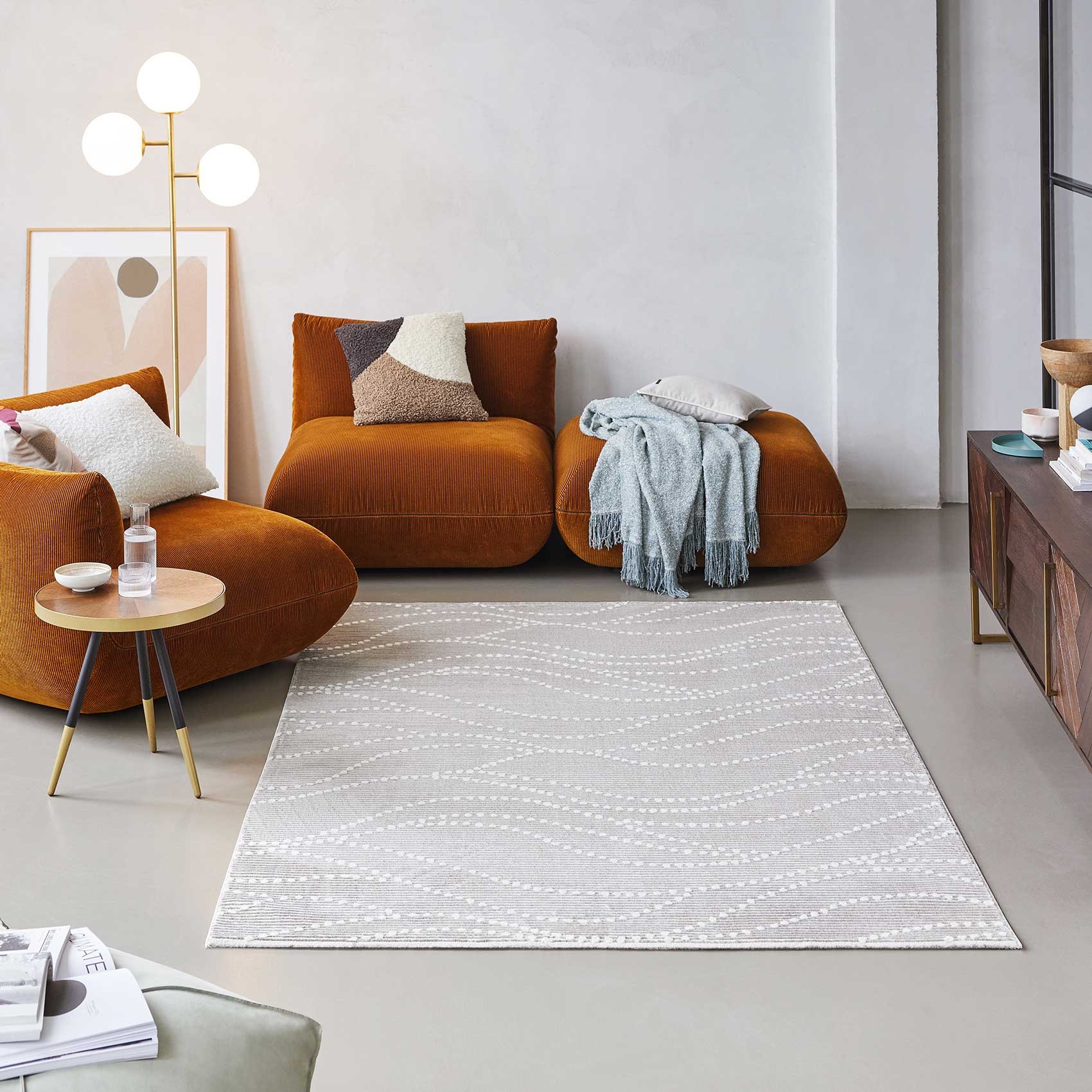 Esprit Teppich »Selena« quadratisch 12 mm Höhe Kurzflorteppich, gewebt, Punkte, modern, abstrakt, trendig, wellig