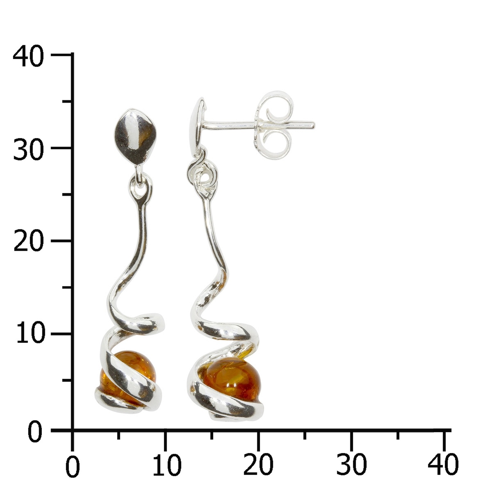 OSTSEE-SCHMUCK Paar Ohrhänger »- Spirale klein - Silber 925/000 - Bernstein«