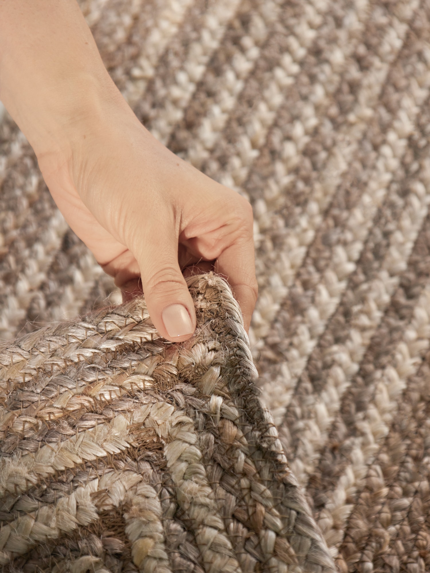 HANSE Home Teppich »Juno Line  Juteteppich« rechteckig 9 mm Höhe Jute, Shape, Handgemacht, Wohnzimmerteppich, Naturteppich, Wohnzimmer