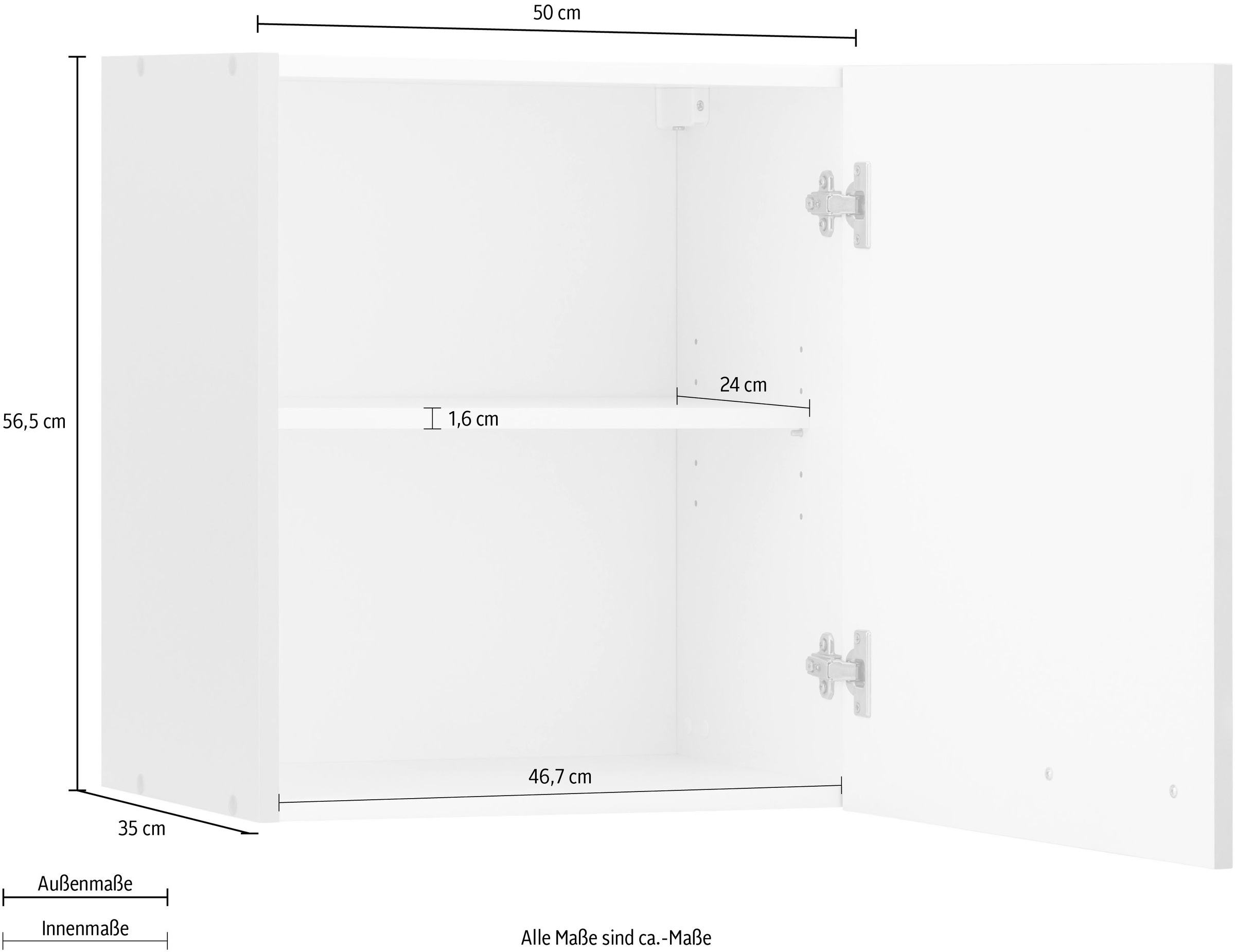 wiho Küchen Hängeschrank »Kansas«, 50 cm breit