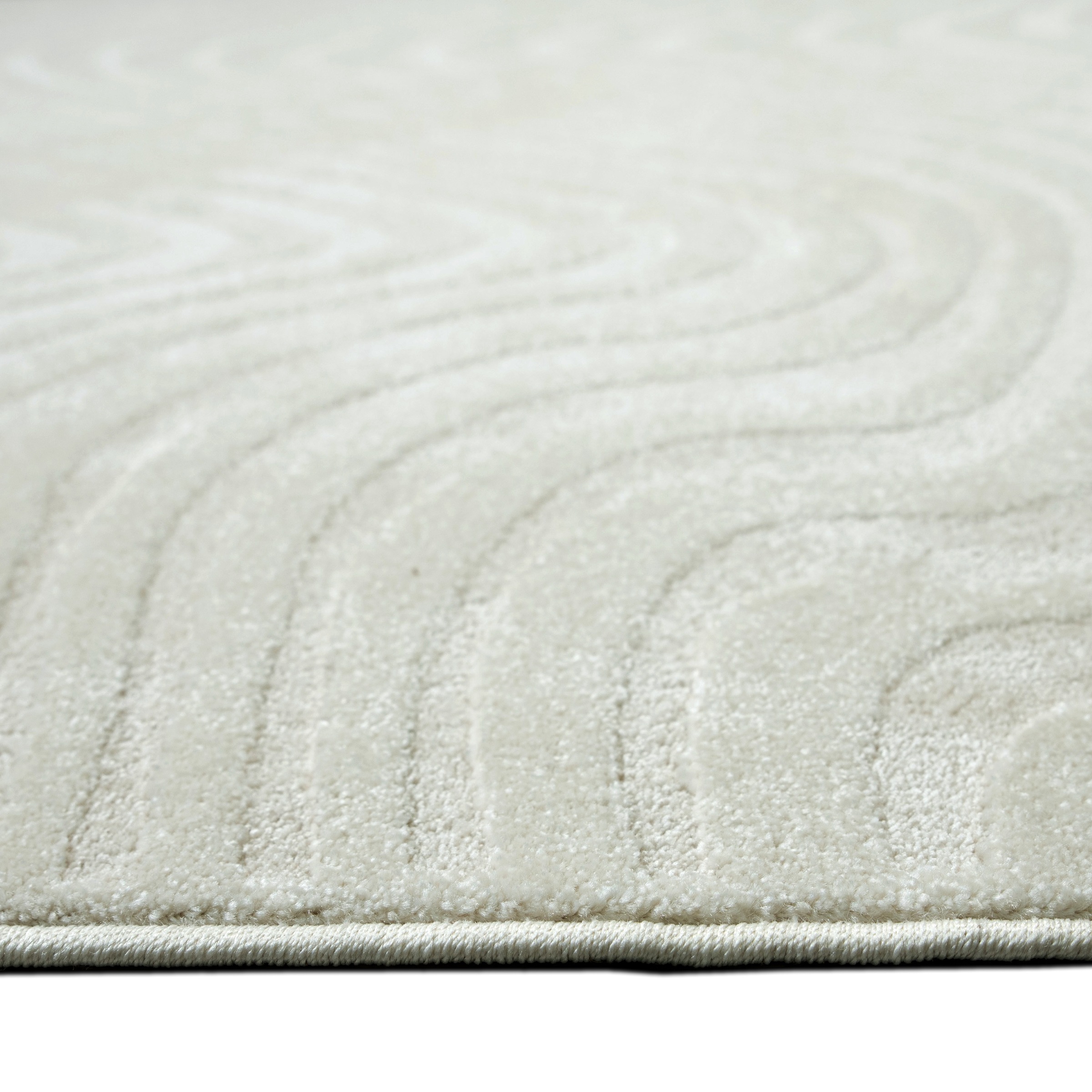 OTTO home Teppich »Vibek, Wellen-Design in Hoch-Tief-Struktur« rechteckig 9 mm Höhe 3D-Effekt, softer Kurzflor, pflegeleicht, Scandi-Look