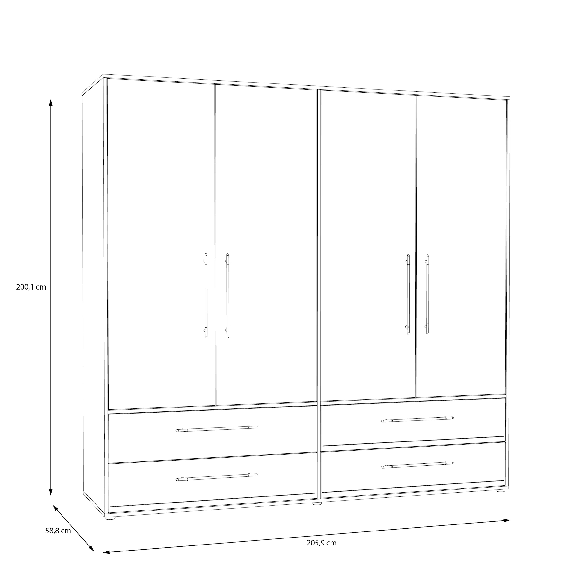 FORTE Drehtürenschrank, (B/H/T ca. 205,9x200,1x58,8cm)