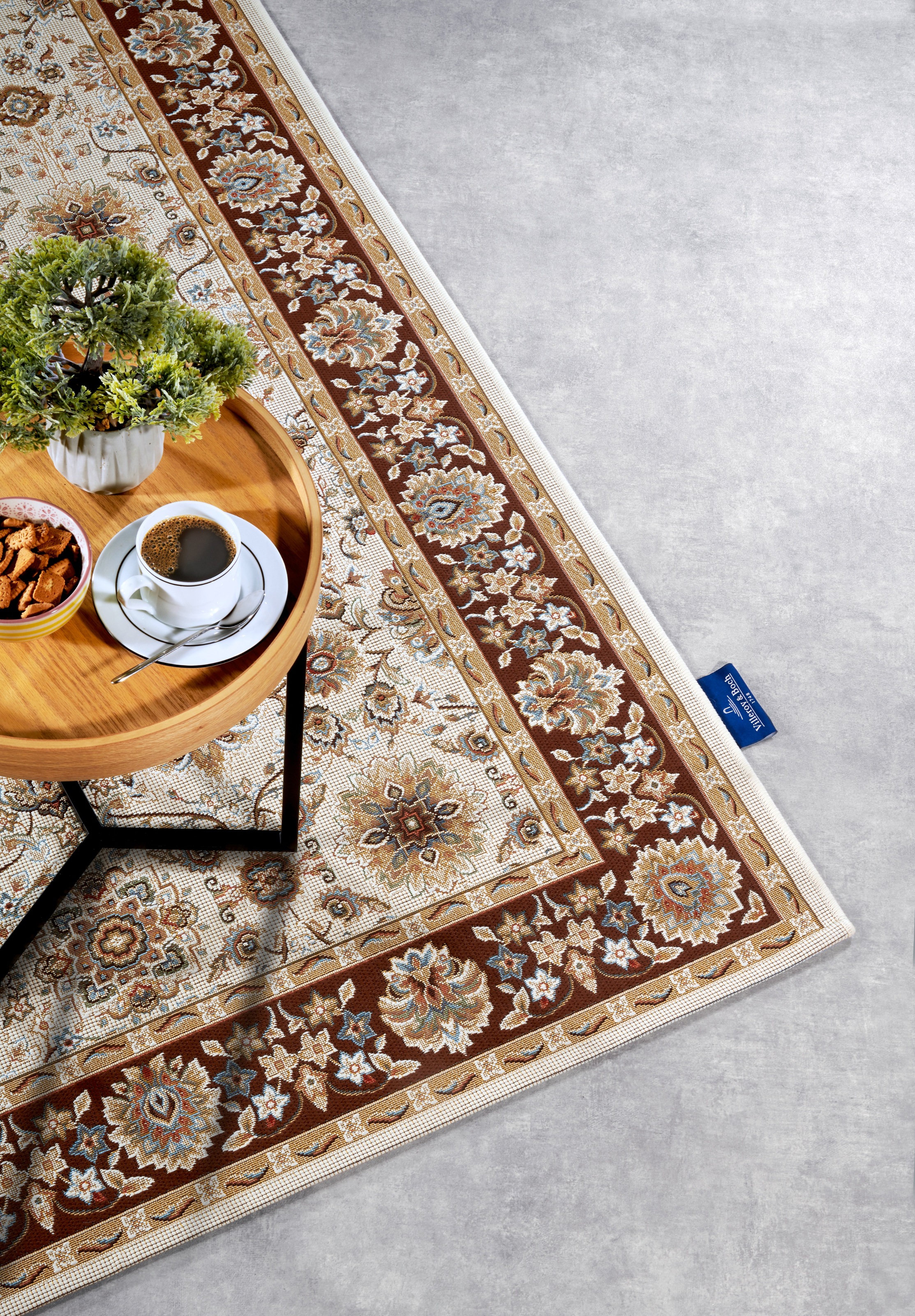 Villeroy & Boch Teppich »Nicolas«, rechteckig, 3 mm Höhe, In- und Outdoor, Flachgewebe, wetterfest, Balkon, Klassisch, Terrasse