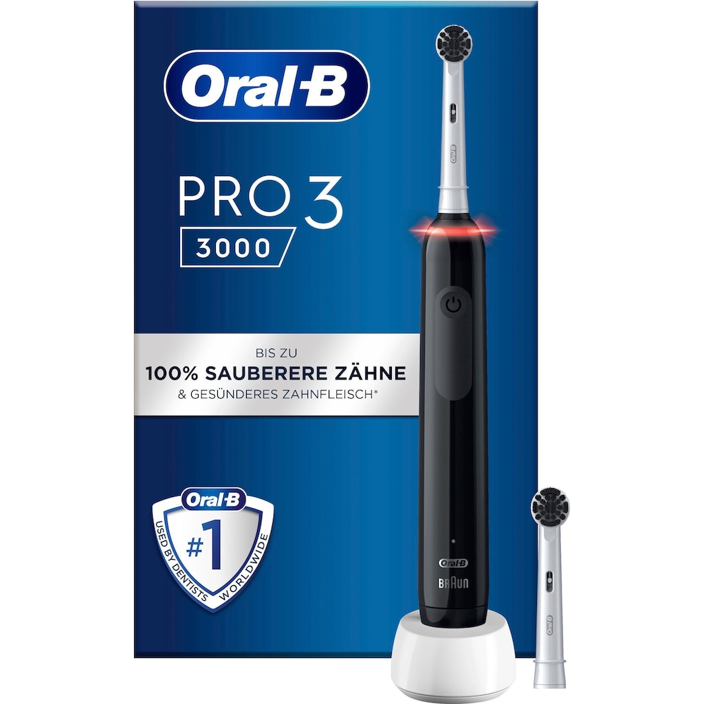 Oral B Elektrische Zahnbürste »Pro 3 3000«, 2 St. Aufsteckbürsten, 3 Putzmodi