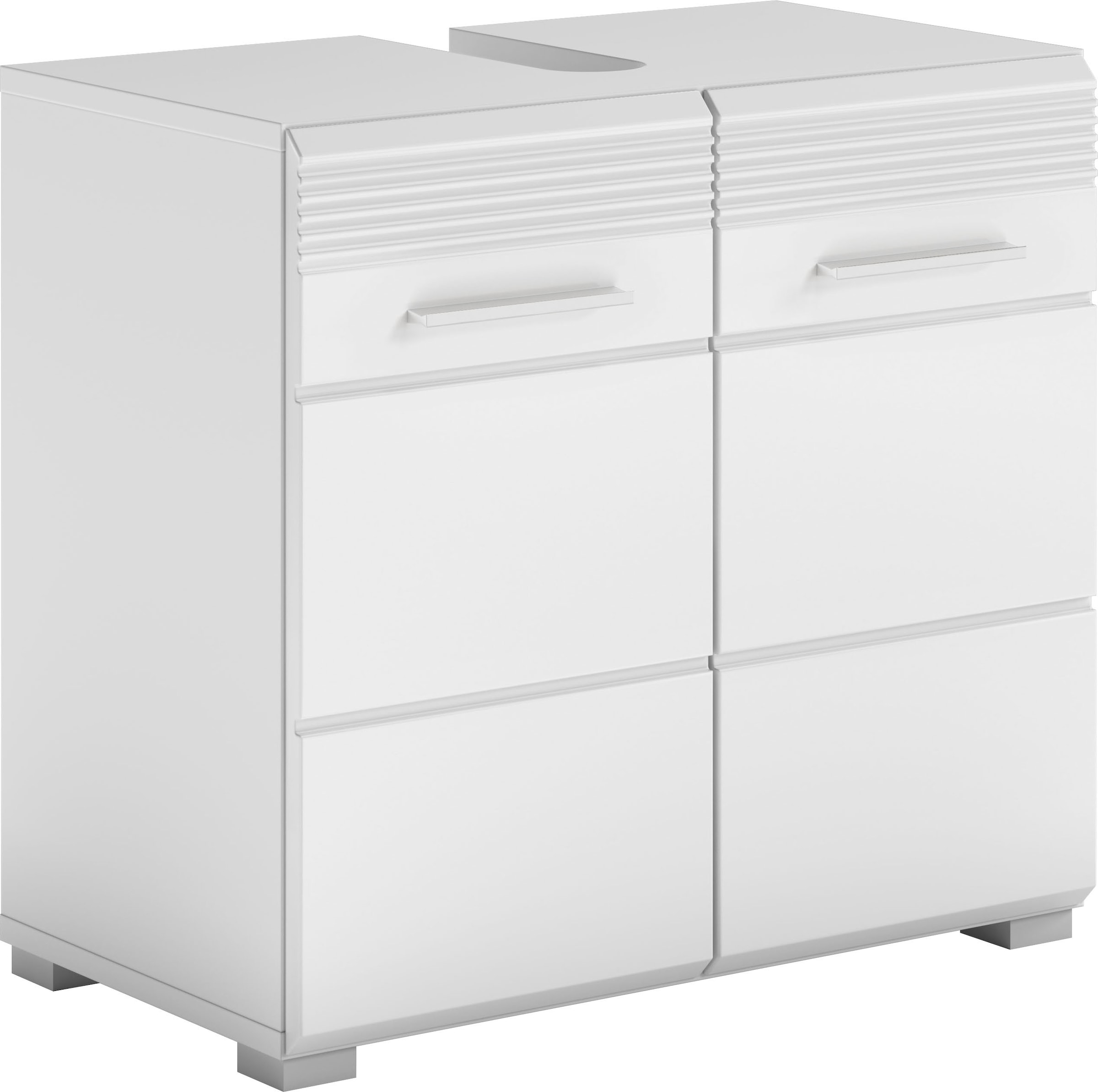Home affaire Waschbeckenunterschrank "Malmö, Breite 60 cm, 2 Tür, 2 Fächer, mit Siphonausschnitt, MDF-Front" in verschiedenen Farben erhältlich, Badmöbel, Badschrank, Kommode, Bad