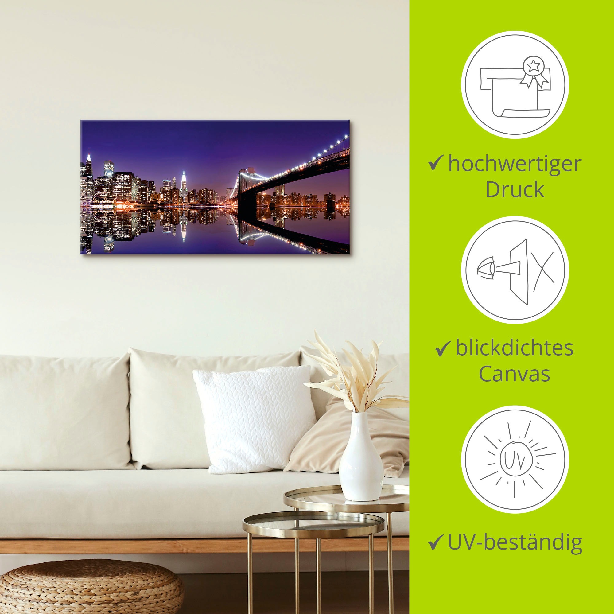 Artland Leinwandbild »New York Skyline« Amerika 1 Stk. tlg. auf Keilrahmen gespannt