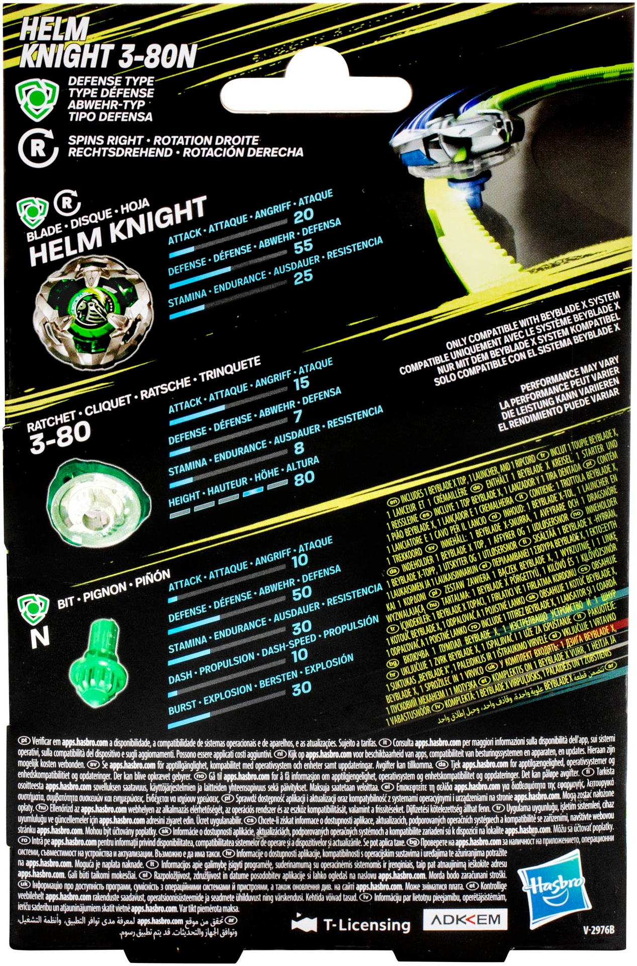 Hasbro Speed-Kreisel »Beyblade X Helm Knight 3-80N Starter Pack«