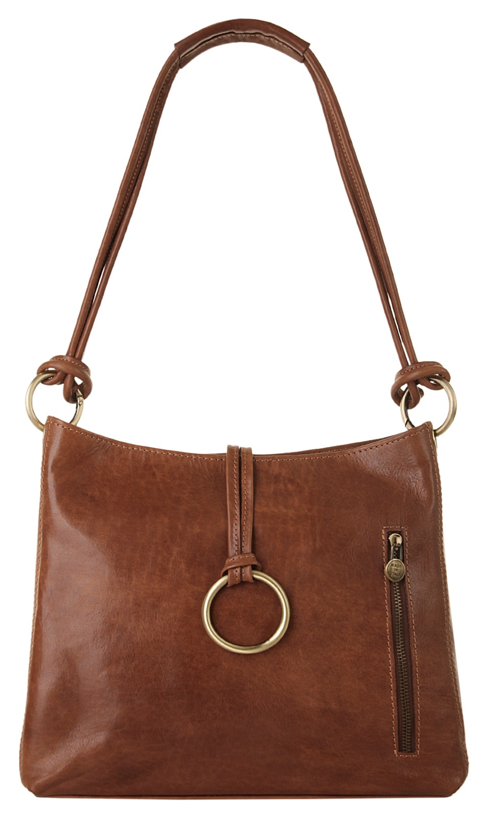 Piké, Damen, Shopper echt Leder, Made in Italy, braun, braun, Höhe 31 cm x Breite 33 cm x Tiefe 9 cm