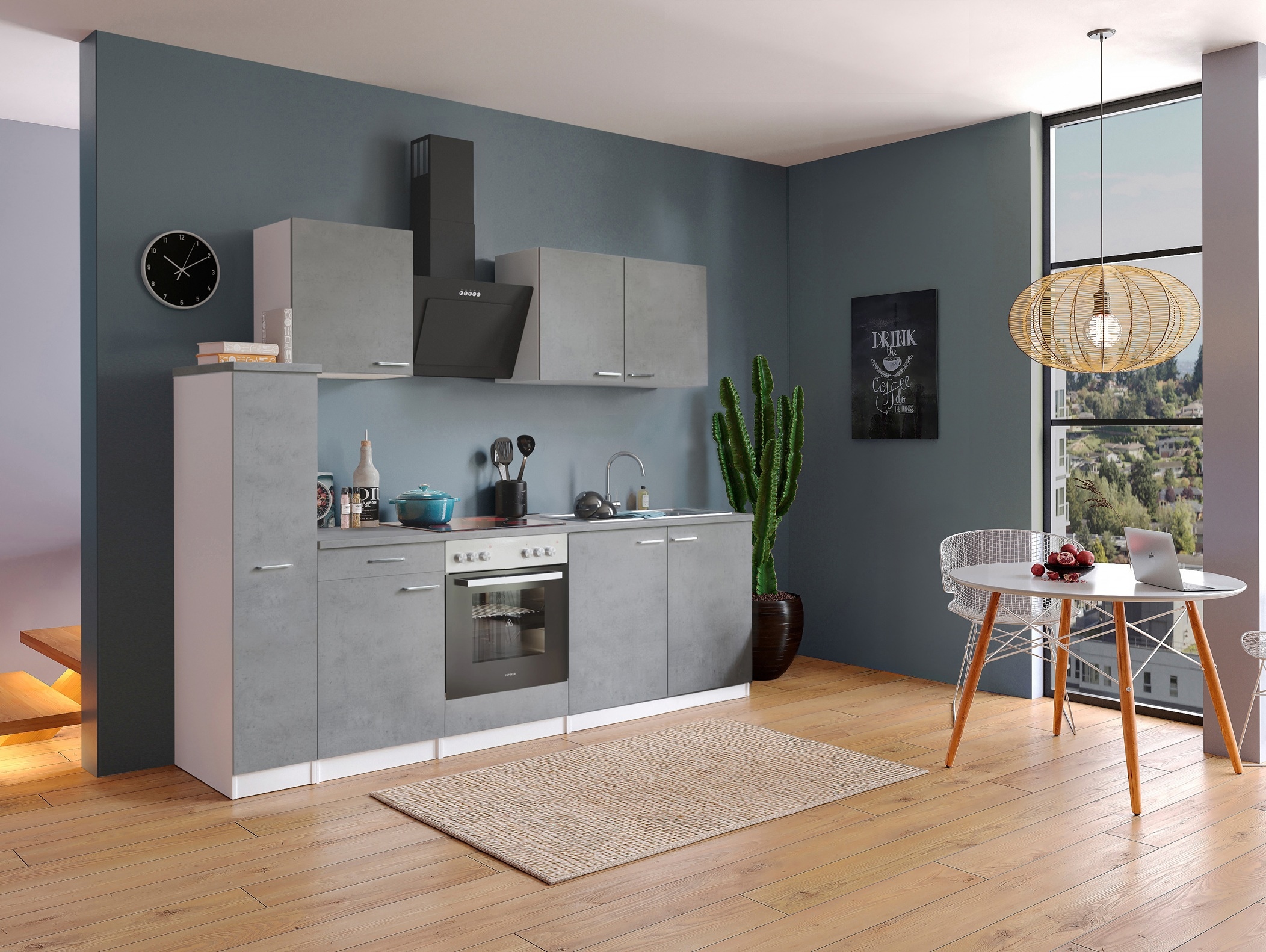 RESPEKTA Küchenzeile »Malia« Breite 240 cm, 85 cm Arbeitshöhe, in exklusiver Konfiguration für OTTO