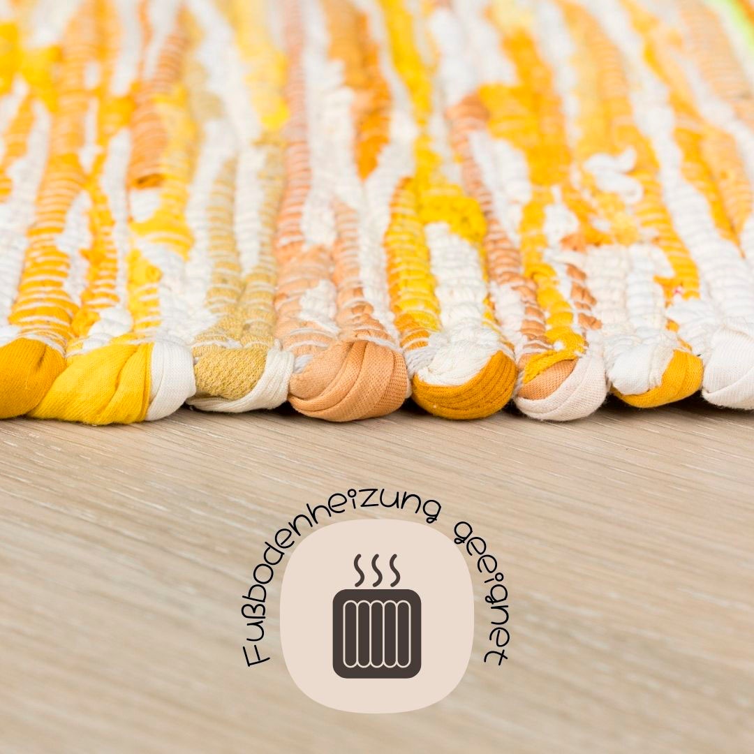 OTTO home Teppich »Bente« rechteckig 10 mm Höhe Handweb Teppich, 90% Baumwolle, handgewebt, Scandi