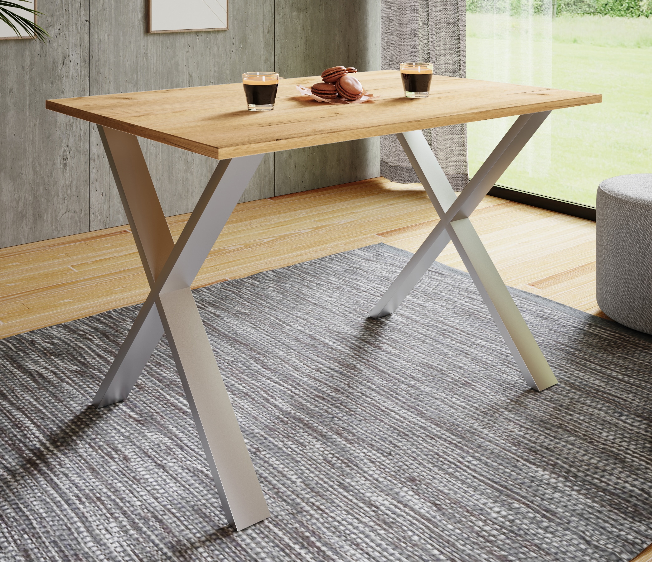 VCM Esstisch »Premium Holz Esstisch Küchentisch Xona X 140x80« 1 Stk. tlg.
