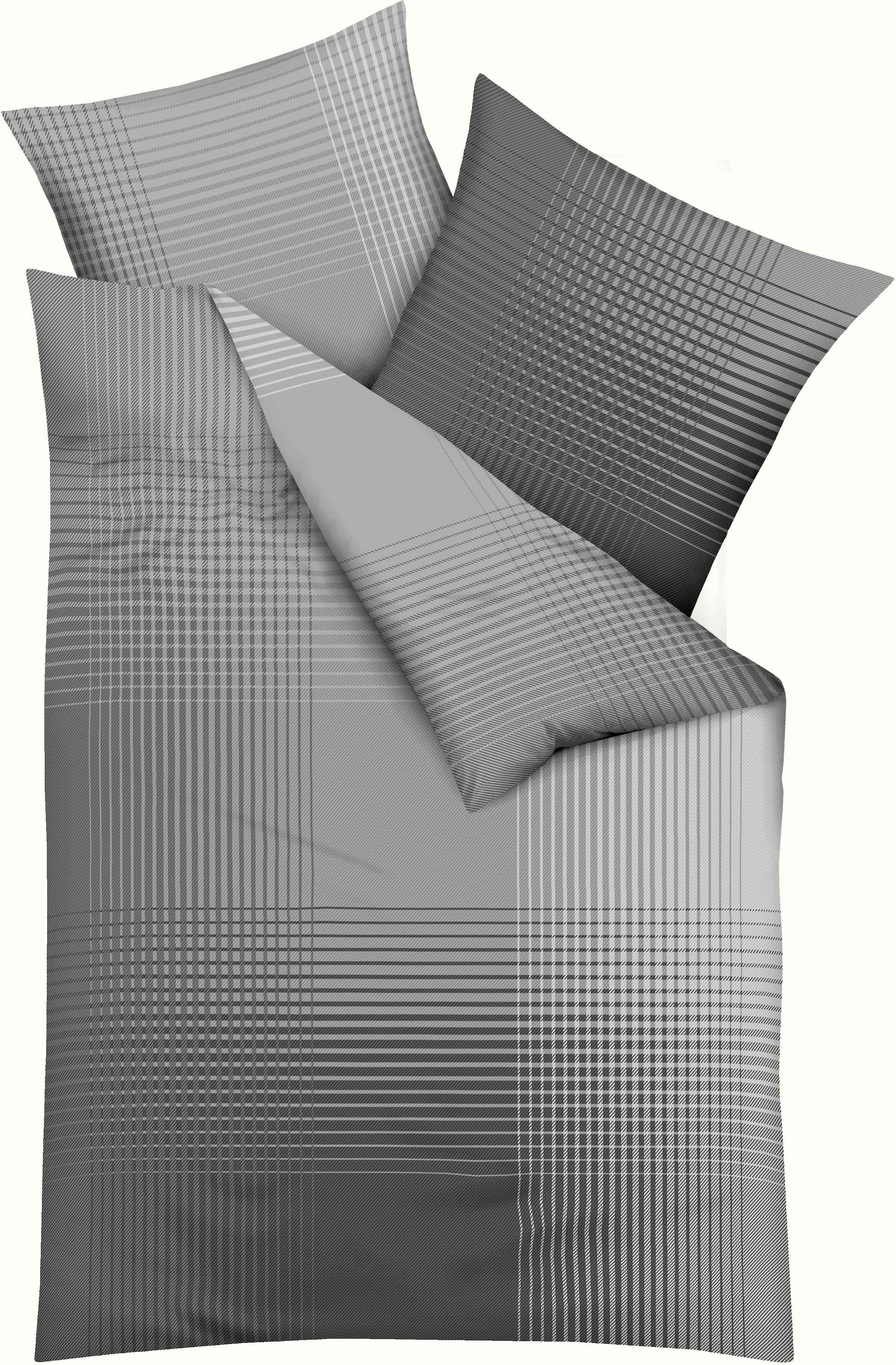 Kaeppel Bettwäsche »MASTER 100% Baumwolle« 2 Stk. mit Karomuster, Markenreißverschluss