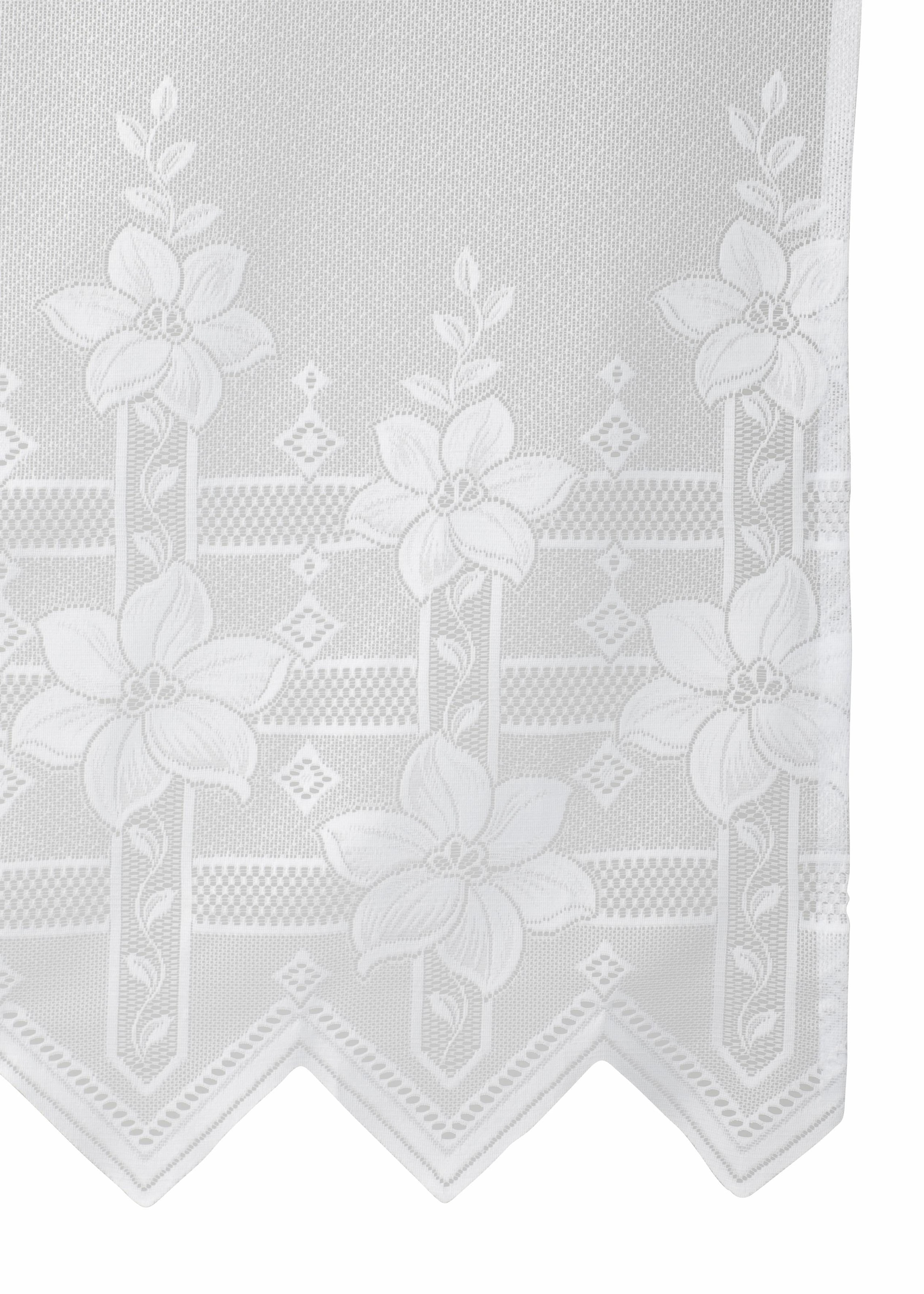 Weckbrodt Gardine »Wien« Kräuselband 1 Stk. tlg. Jacquard, strukturiert, Allover,floral,halbtransparent, Bordüre, Store