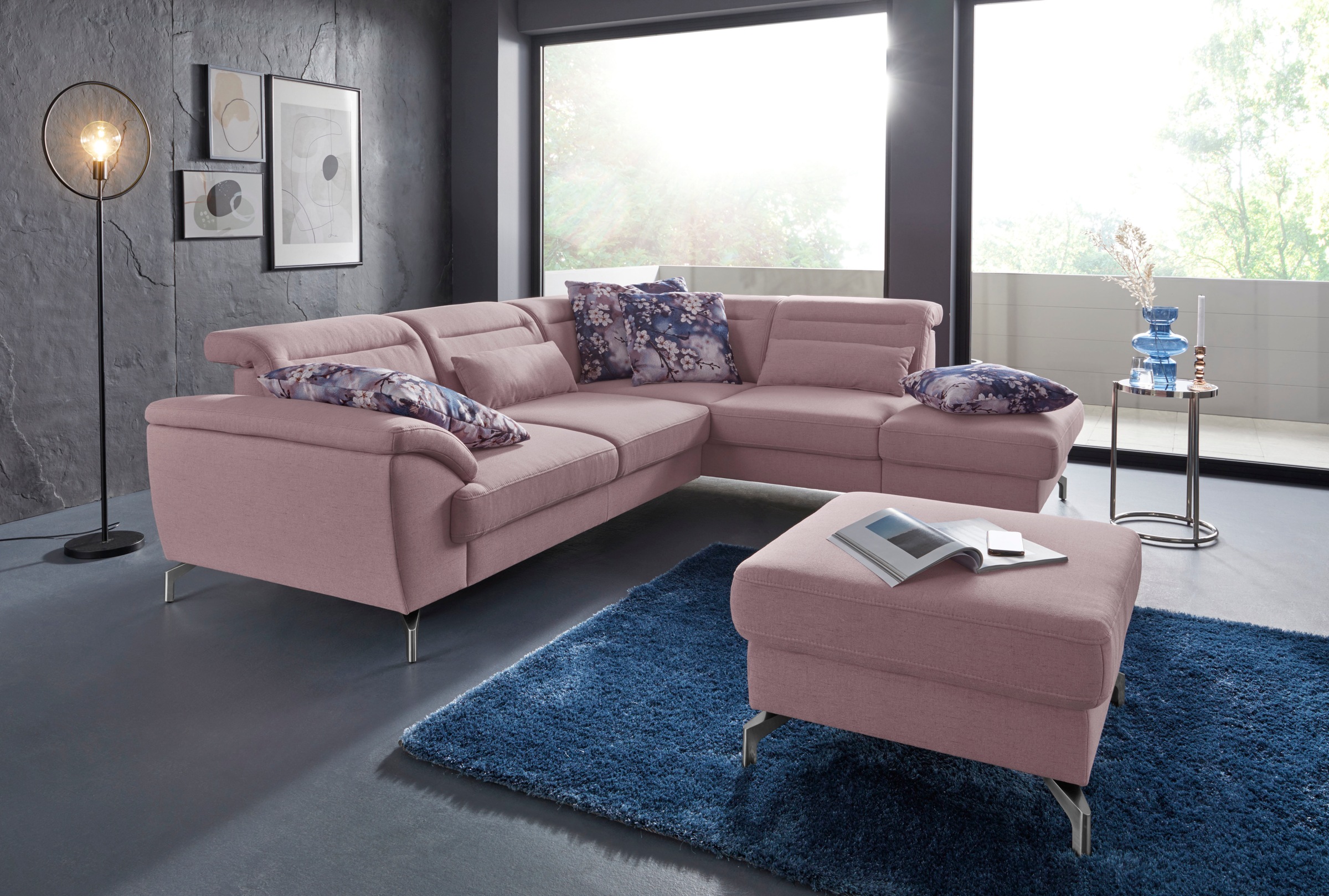 sit&more Hocker »Percy«, Fußhöhe 12 cm, wahlweise mit unterschiedlichen Fußfarben