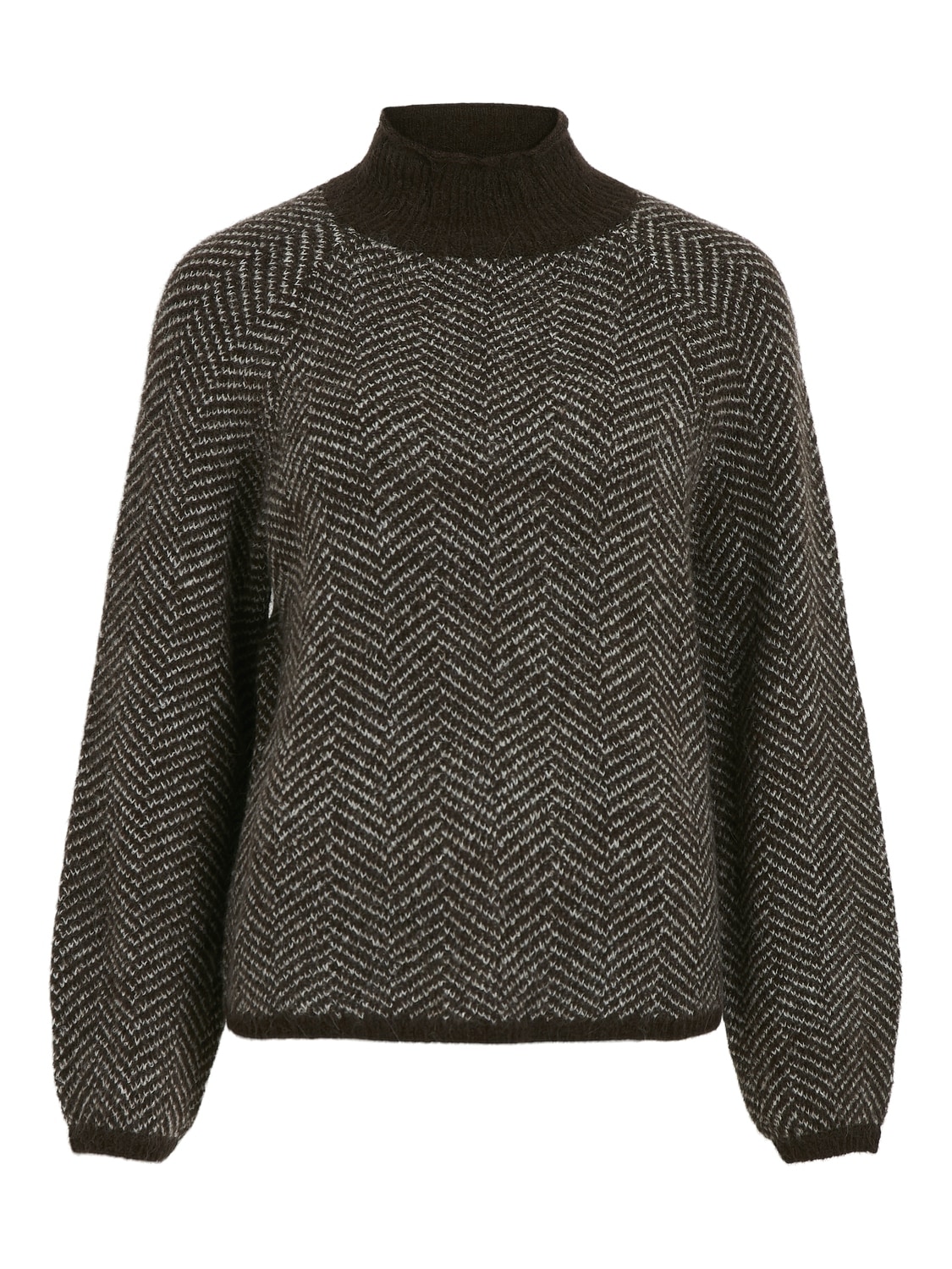 Vila Stehkragenpullover »VILORY HIGH NECK L/S KNIT TOP - NOOS« Materialmix, regular fit